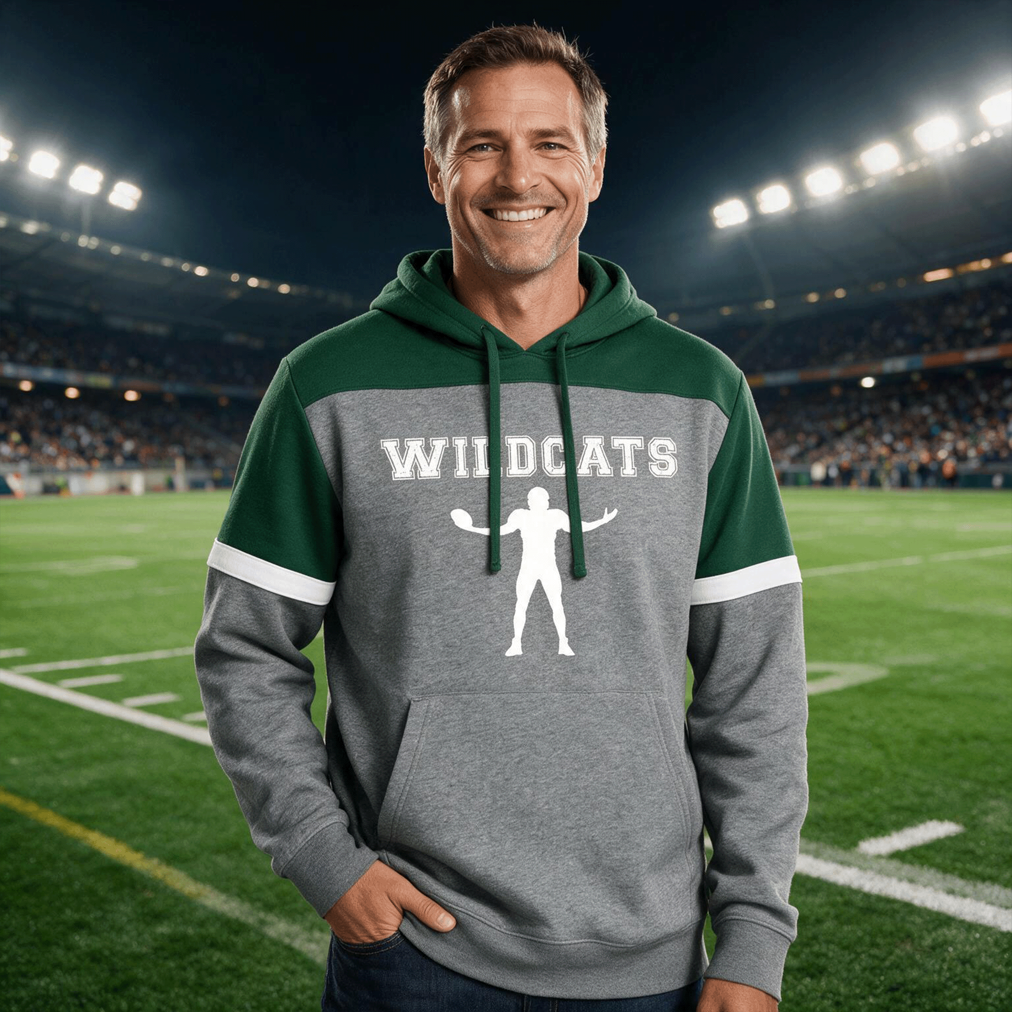 Personalized Team & Number Fleece Colorblock Pullover Hoodie