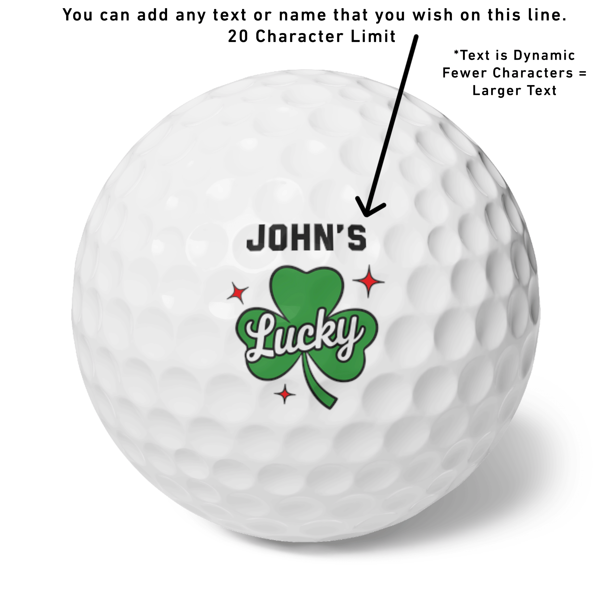 PERSONALIZED LUCKY Shamrock Golf Balls