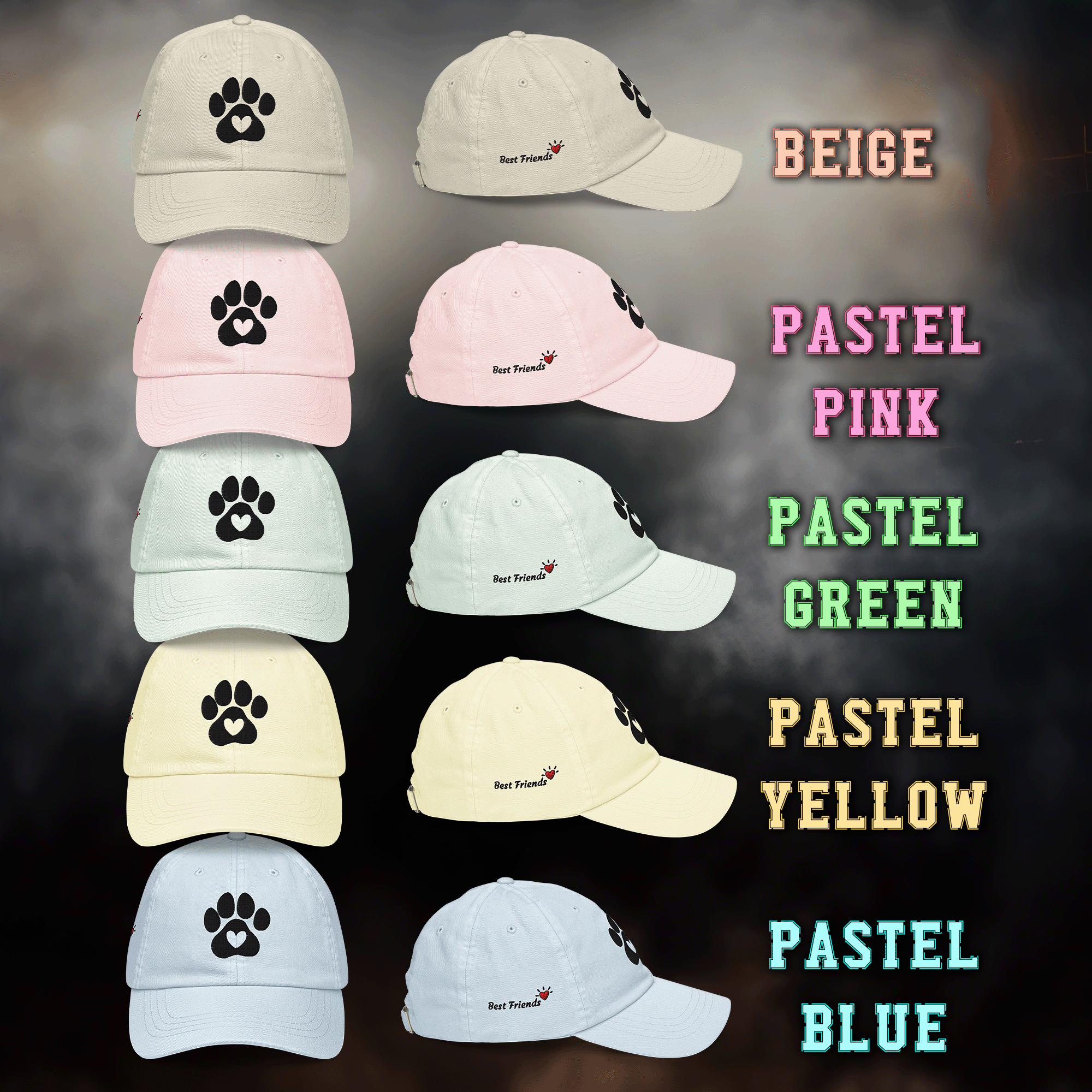 Dog Paw Best Friends Pastel Hat