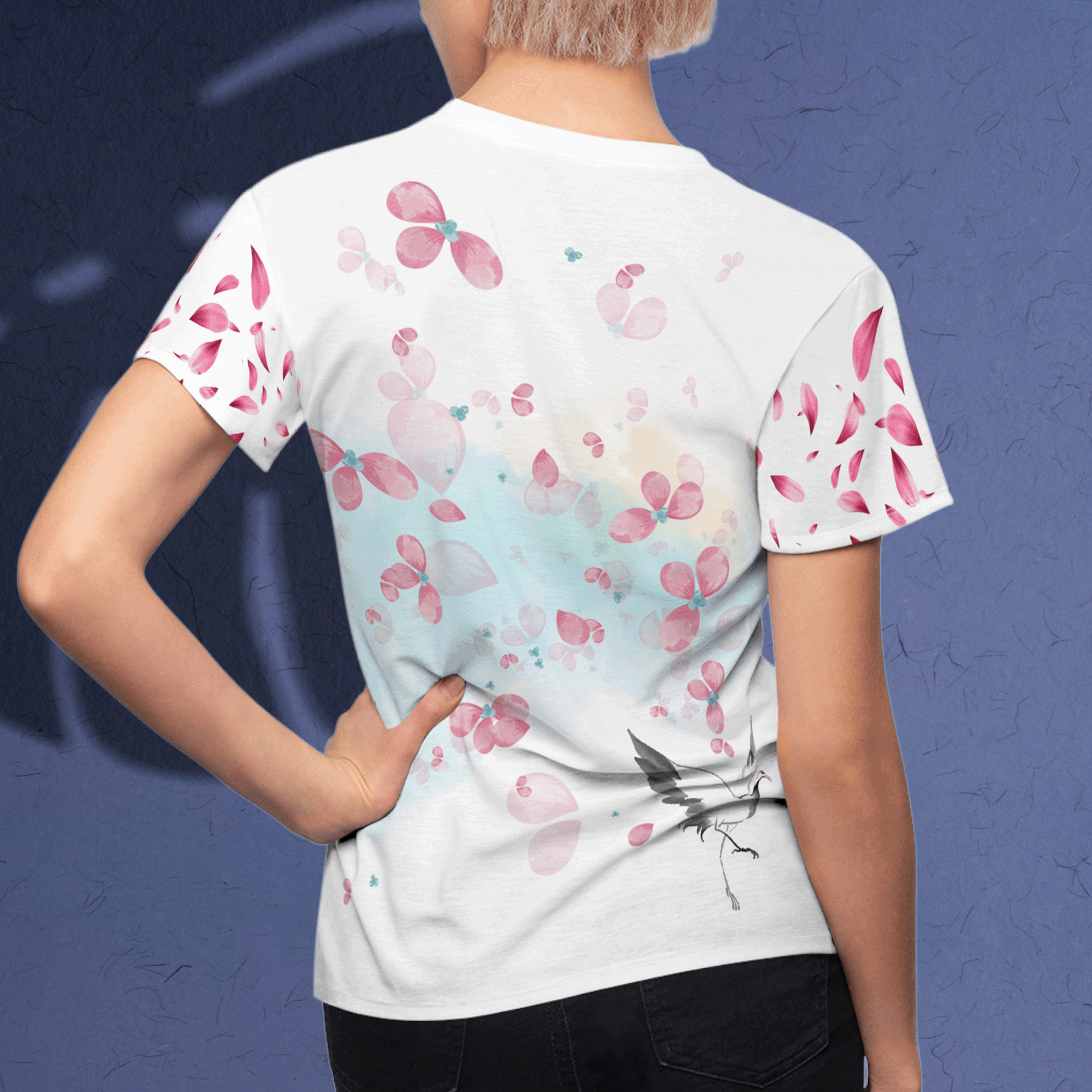 Cherry Blossom Crane Tee