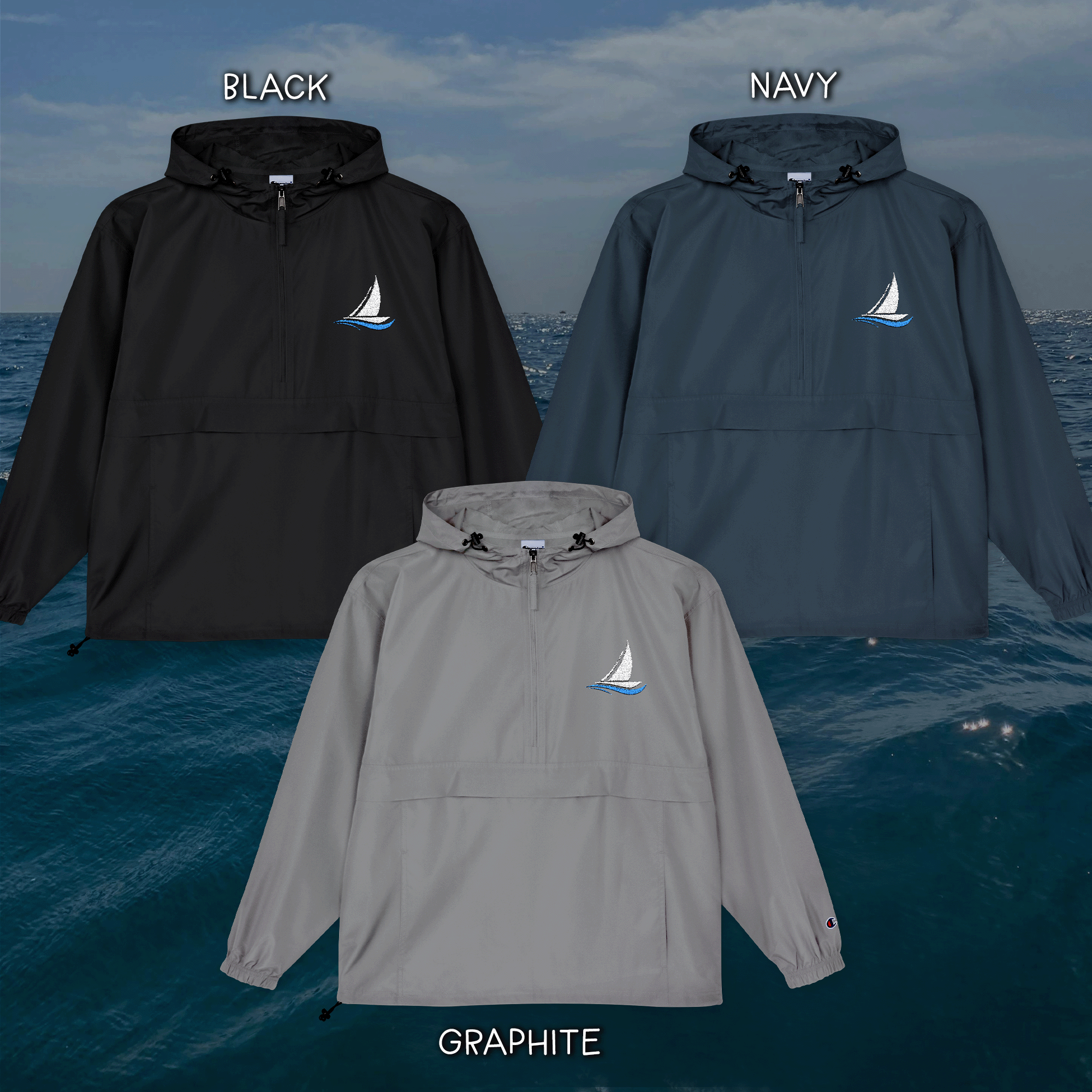 Sailboat Packable Champion Anorak Jacket