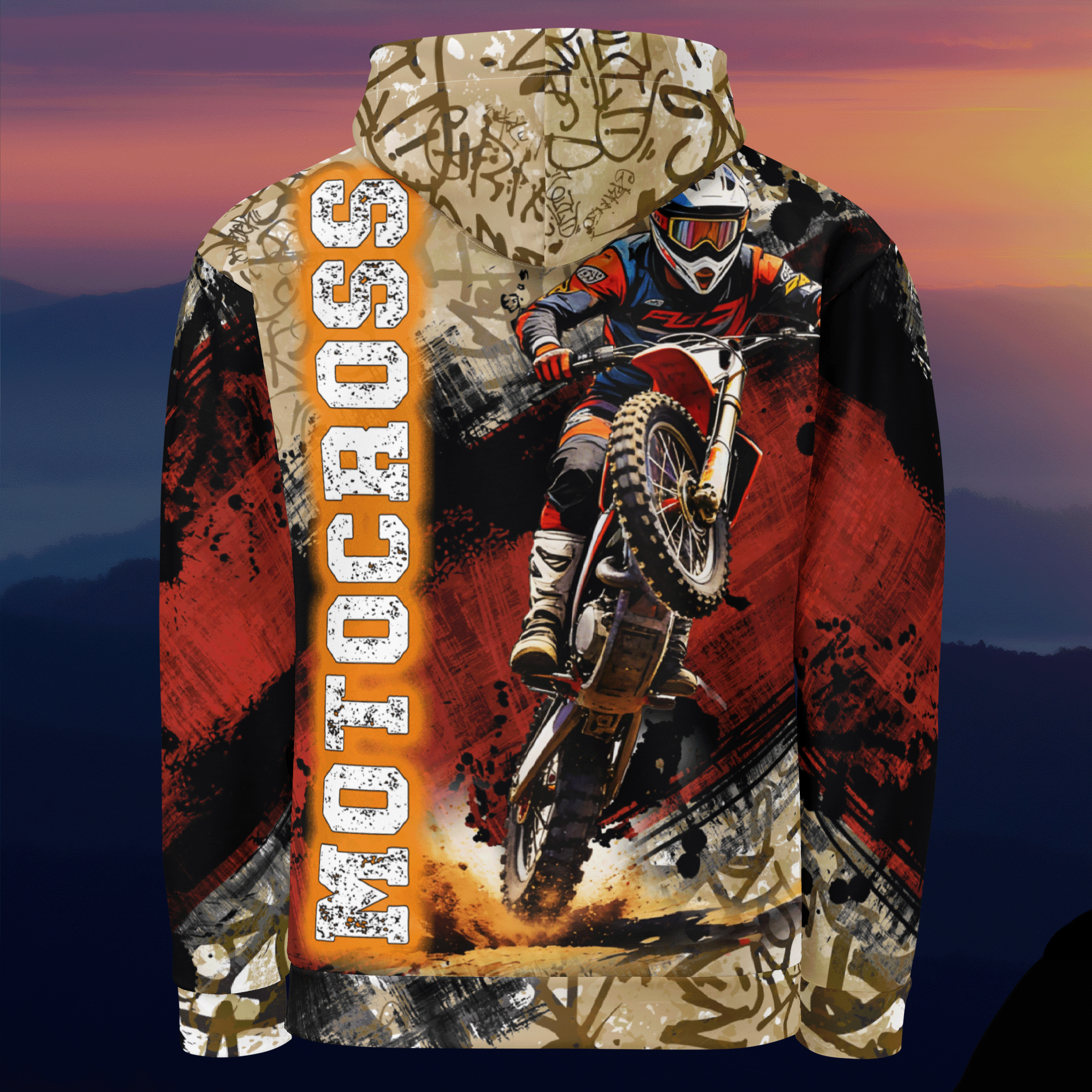 MOTOCROSS Graffiti Grunge Hoodie