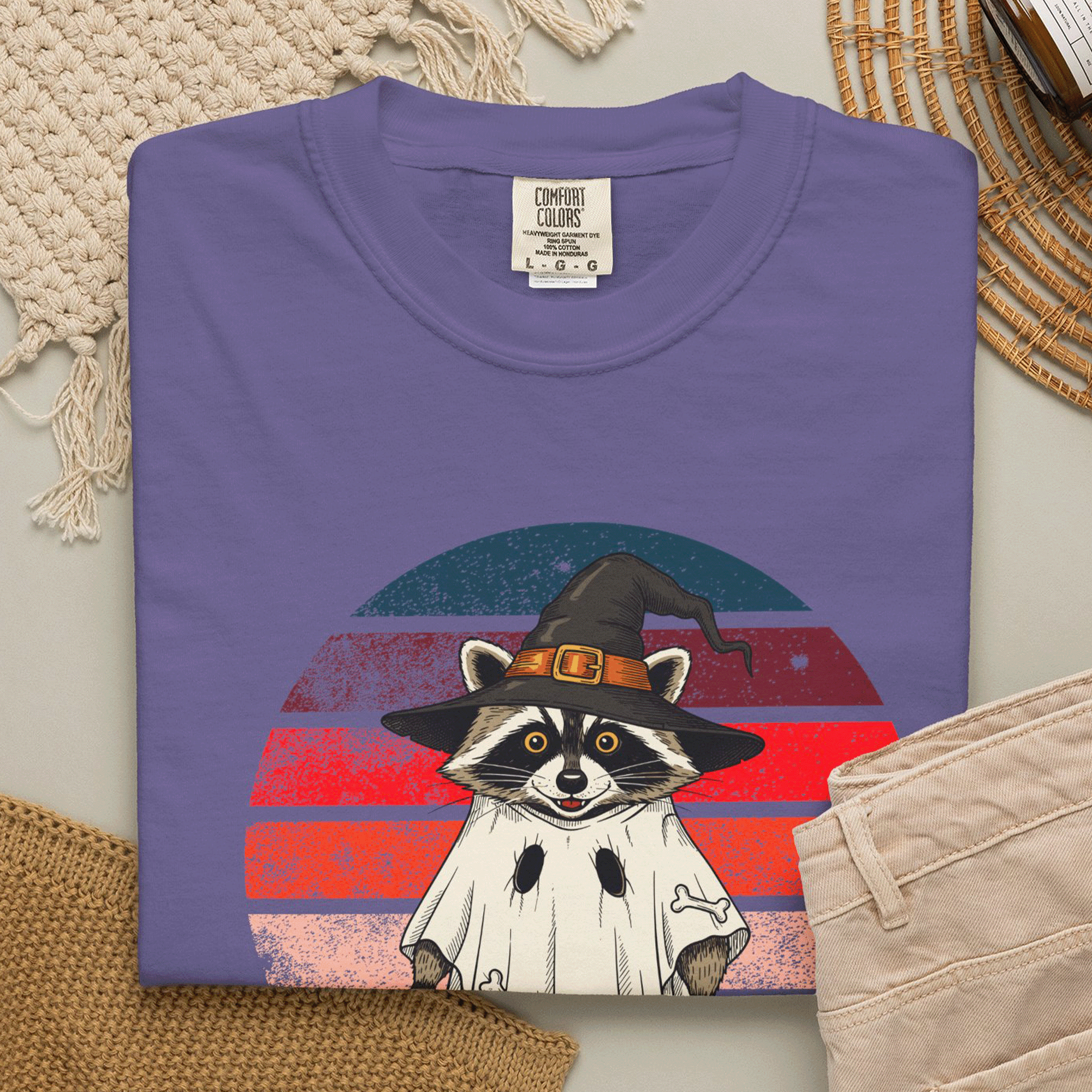 Raccoon Feeling Kinda Spooky Today Comfort Colors T-Shirt