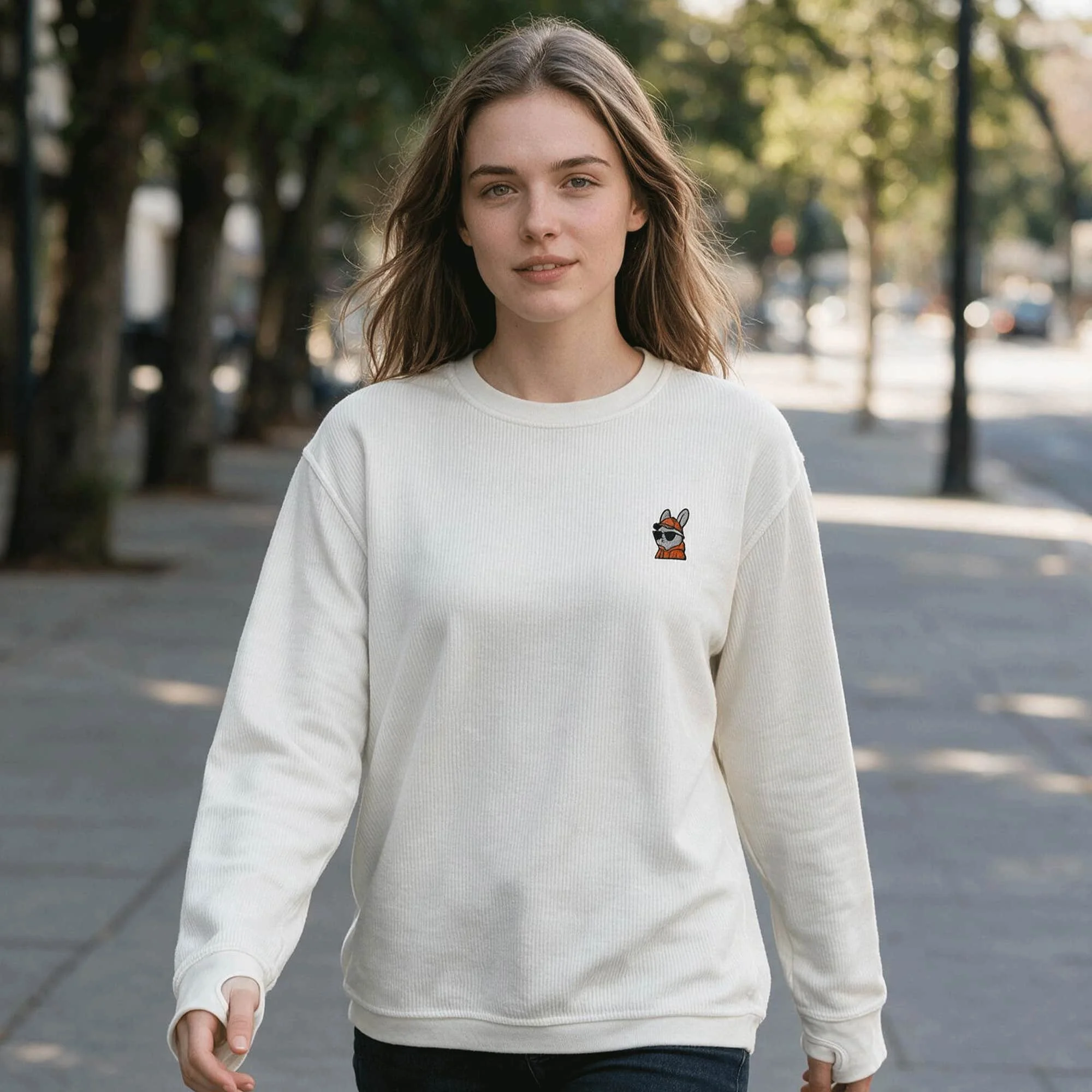 Orange Rabbit Comfy Cord Unisex Sweatshirt