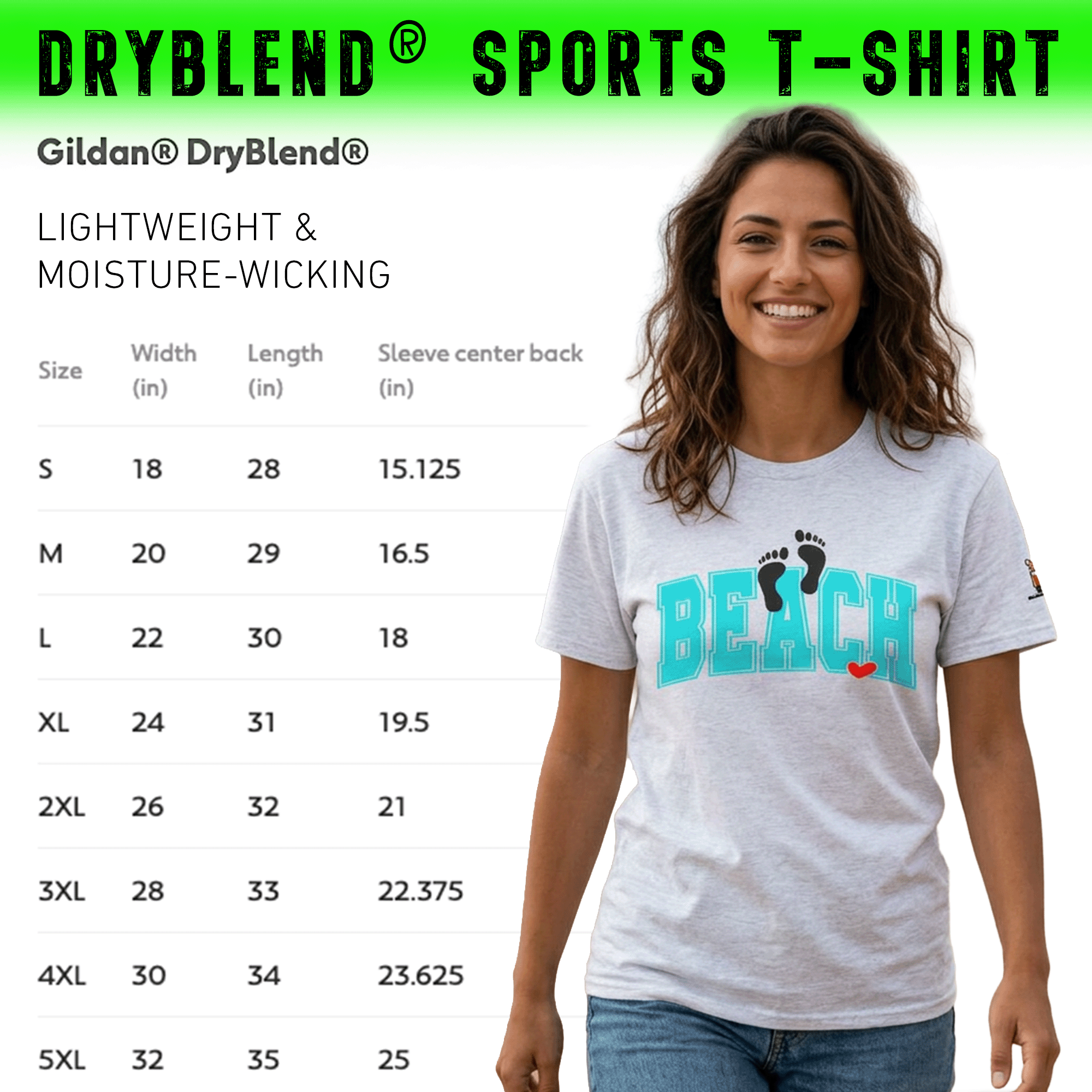 Beach Footprint Dryblend Tee