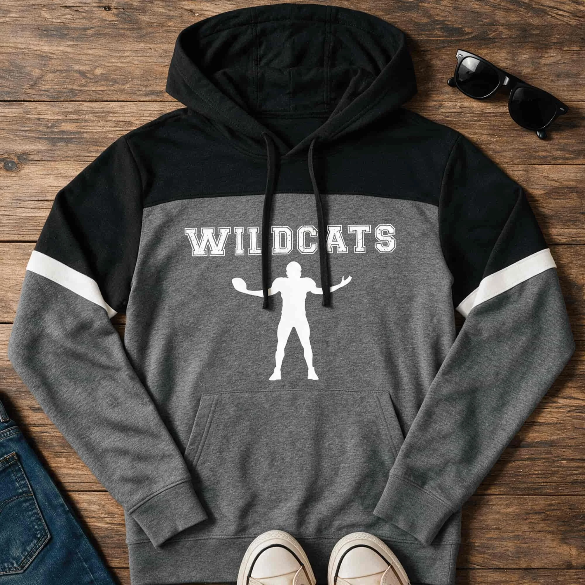 Personalized Team & Number Fleece Colorblock Pullover Hoodie
