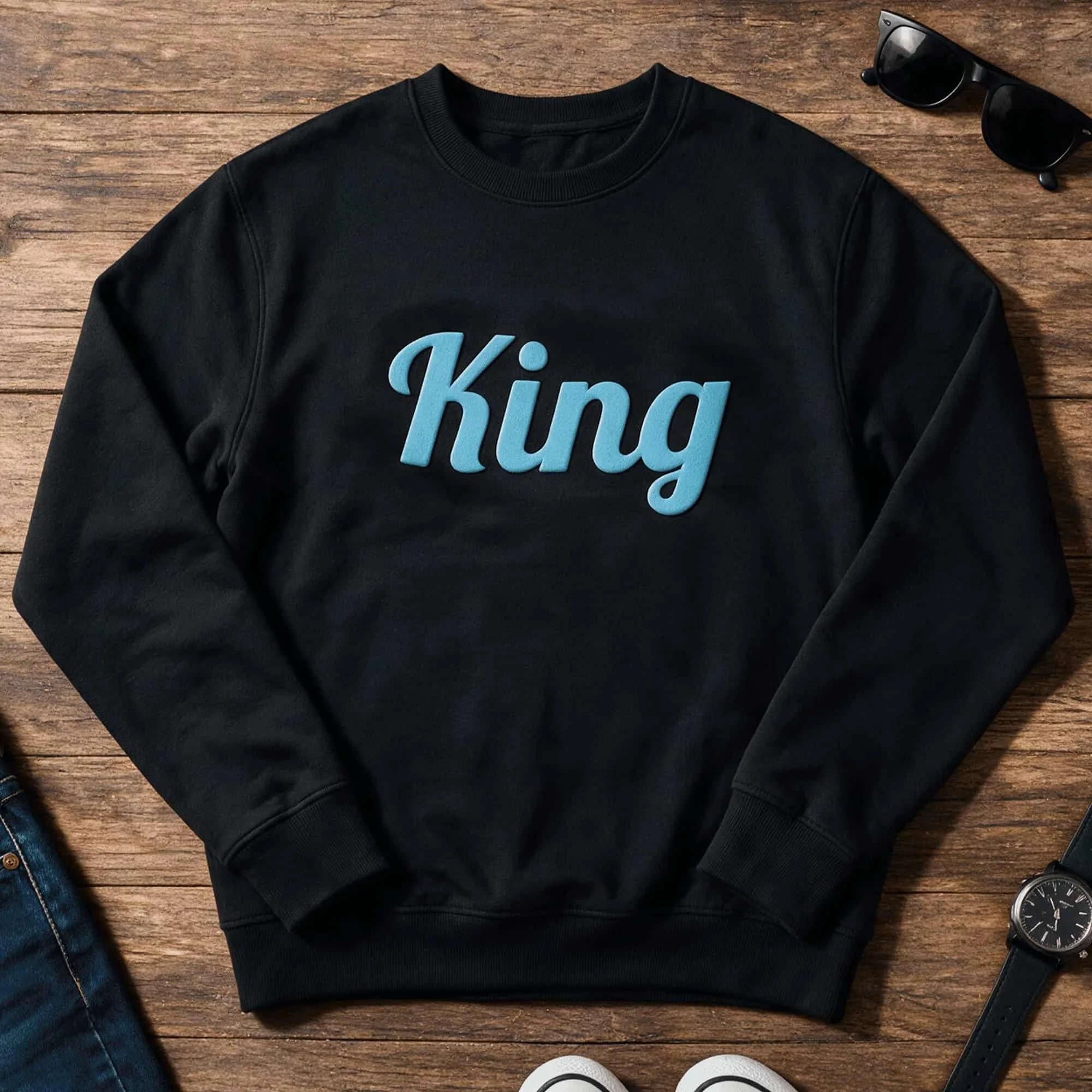 Custom Name or Text Adult Core Fleece Crewneck Sweatshirt