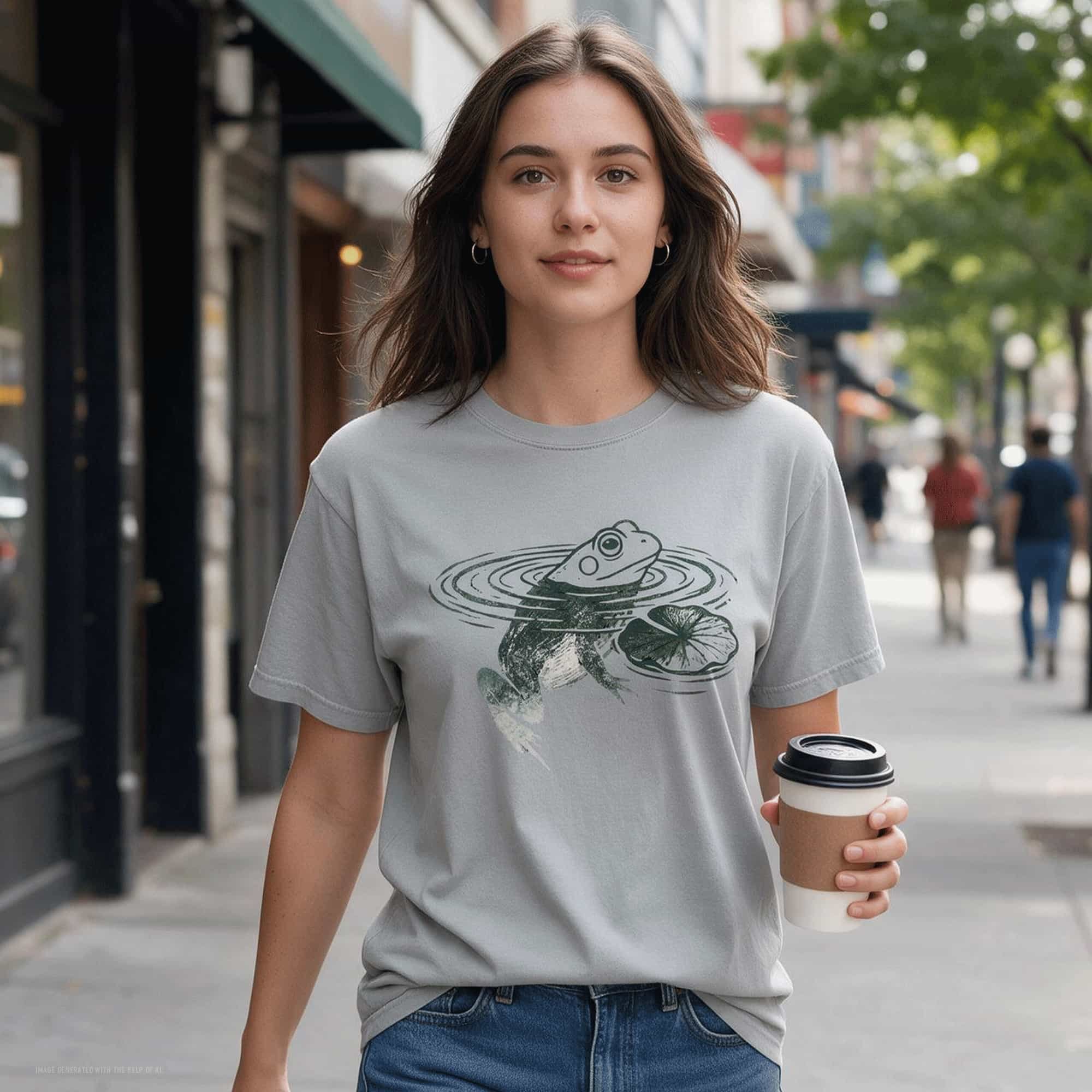 Frog Lily Pad Print Unisex T-Shirt