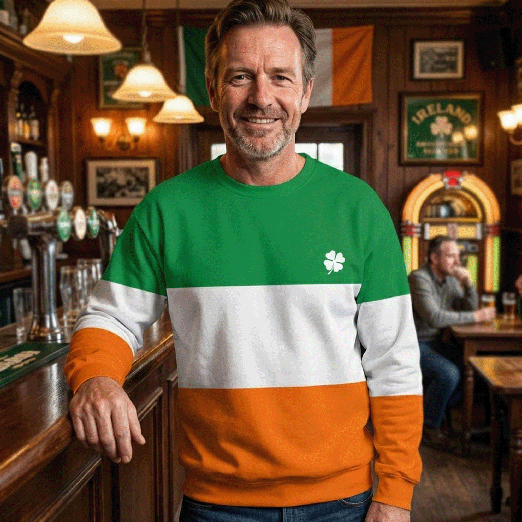Irish Striped Cotton Sweatshirt