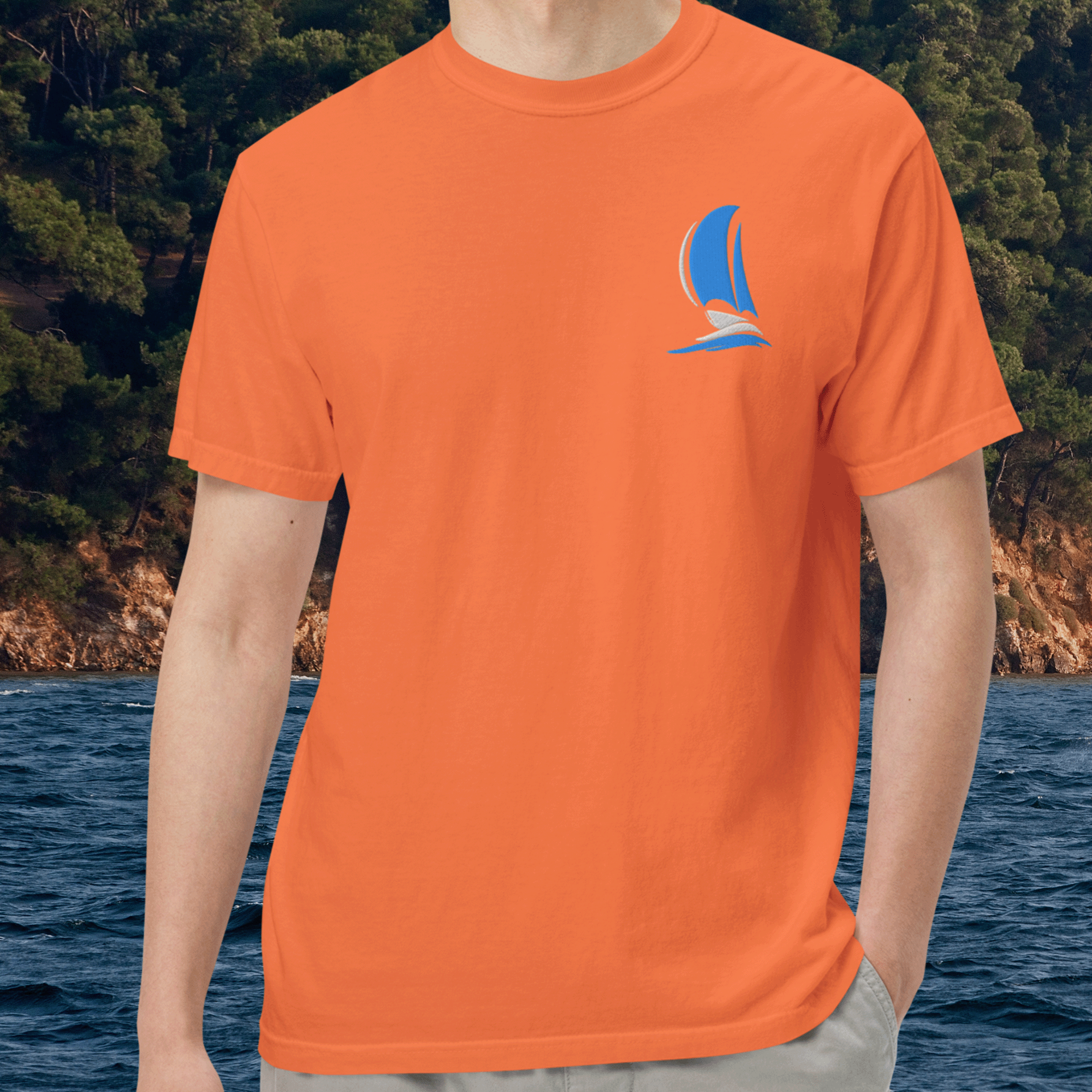 Embroidered Sailboat T-shirt