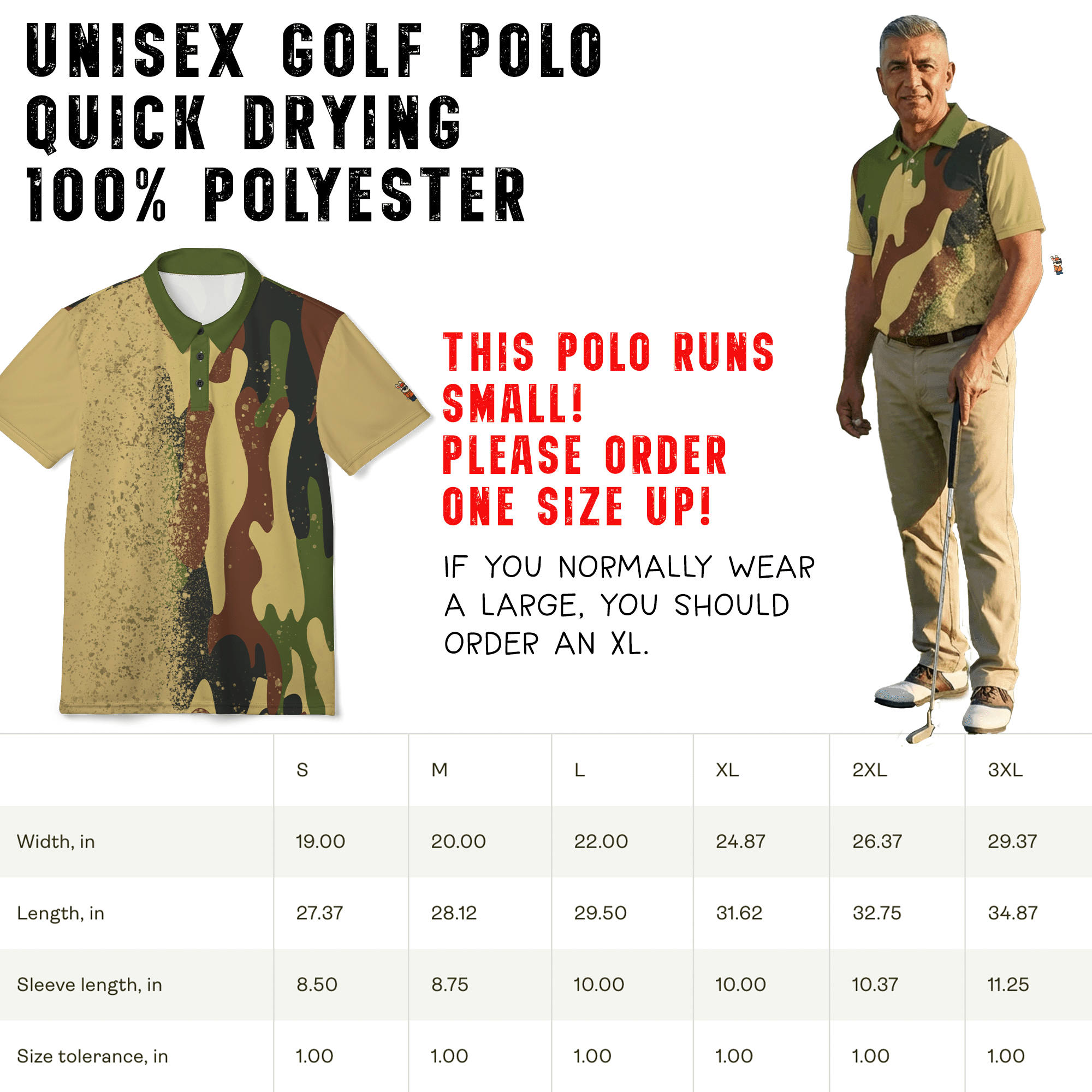 Camouflage Short-Sleeve Sports Polo