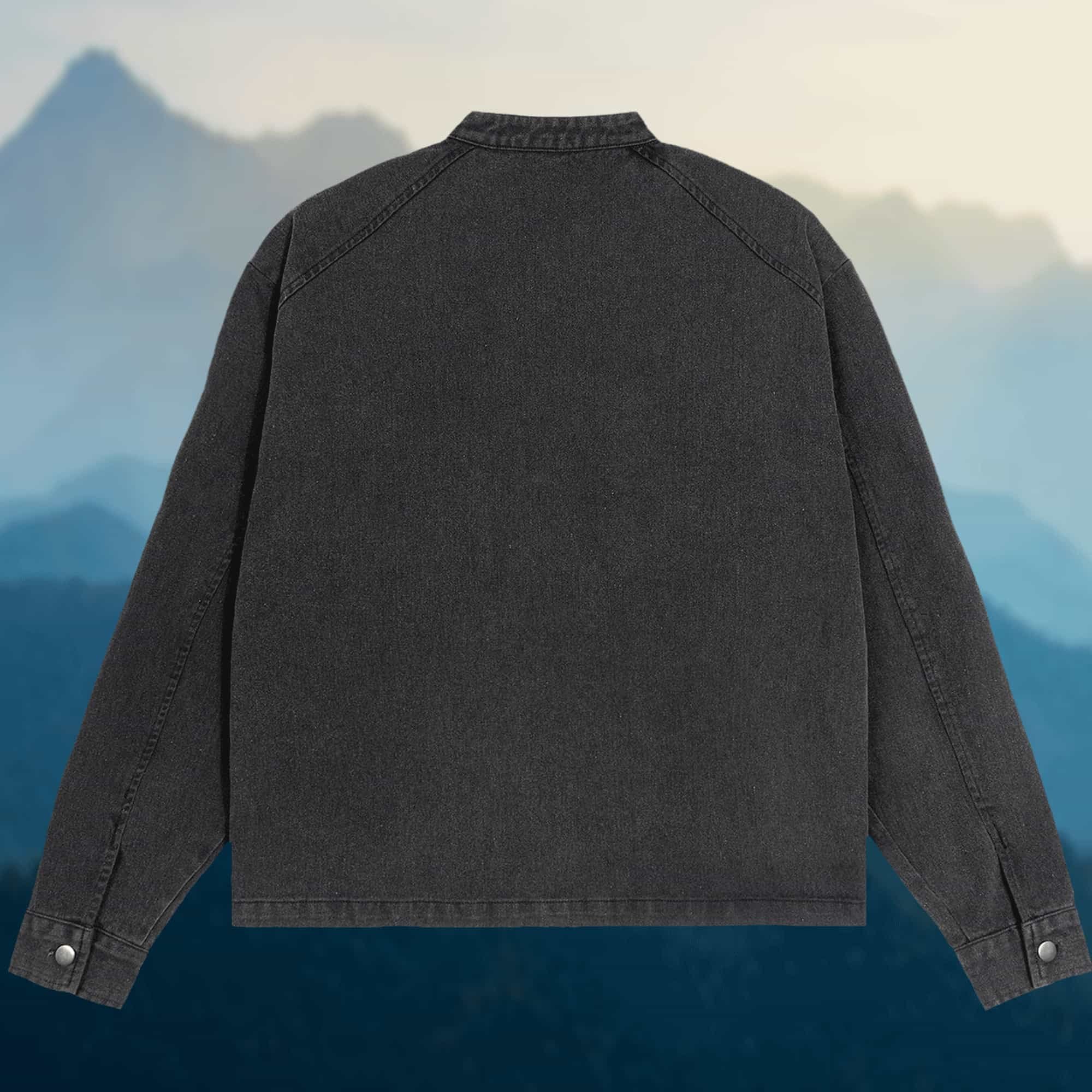 Skeleton Flame Boy Vintage Washed Denim Jacket