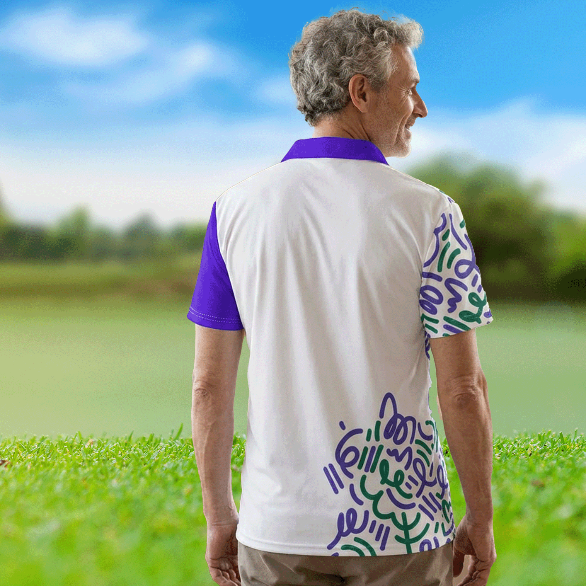 Abstract Pattern Golf Polo Shirt