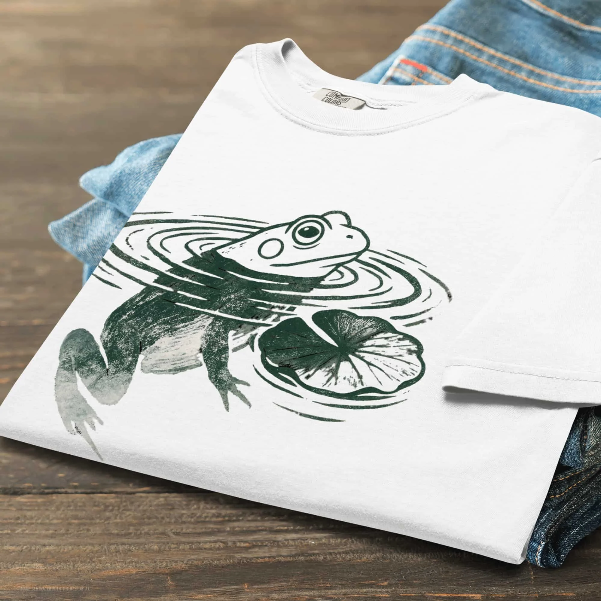 Frog Lily Pad Print Unisex T-Shirt