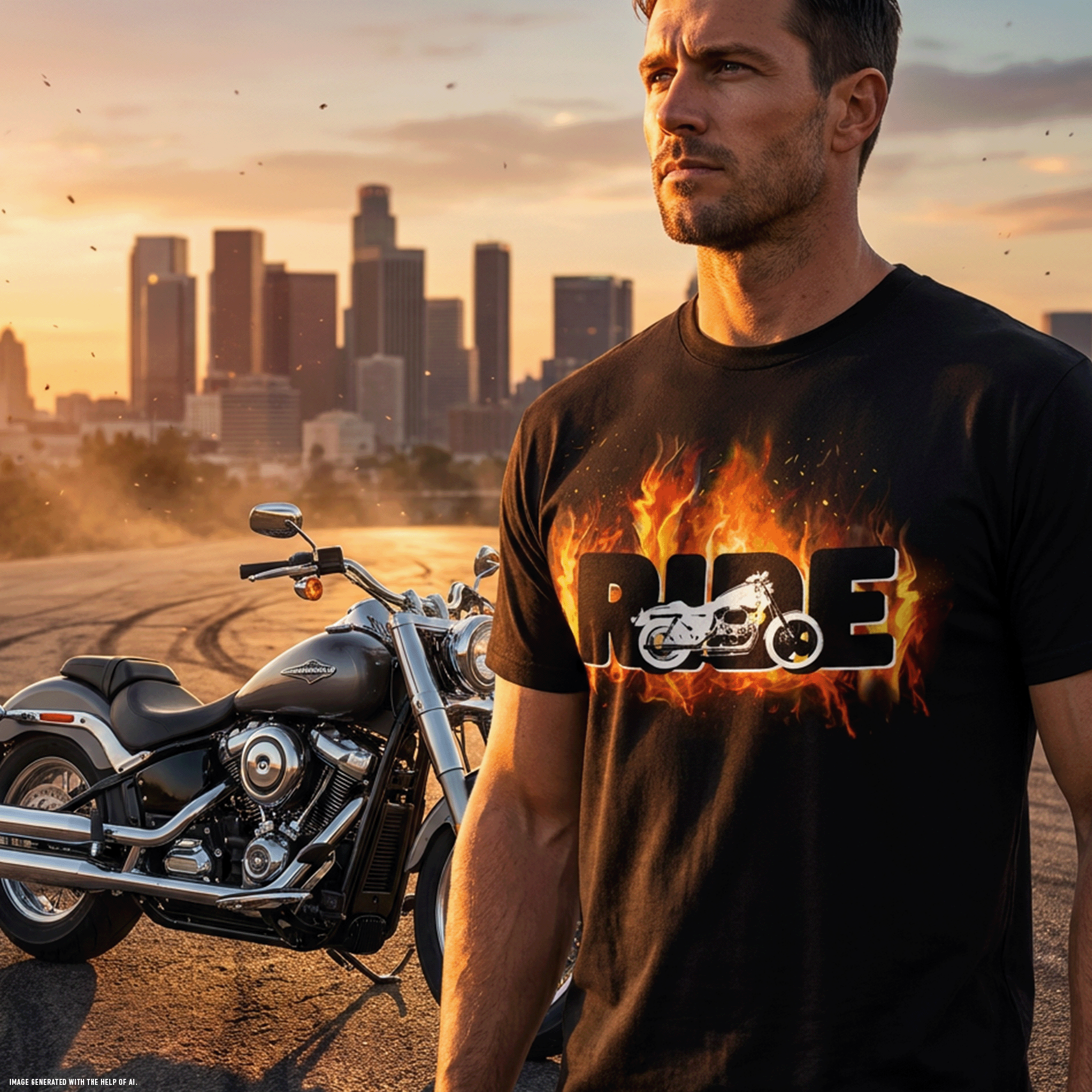 Motorcycle RIDE DryBlend® Moisture-Wicking T-Shirt