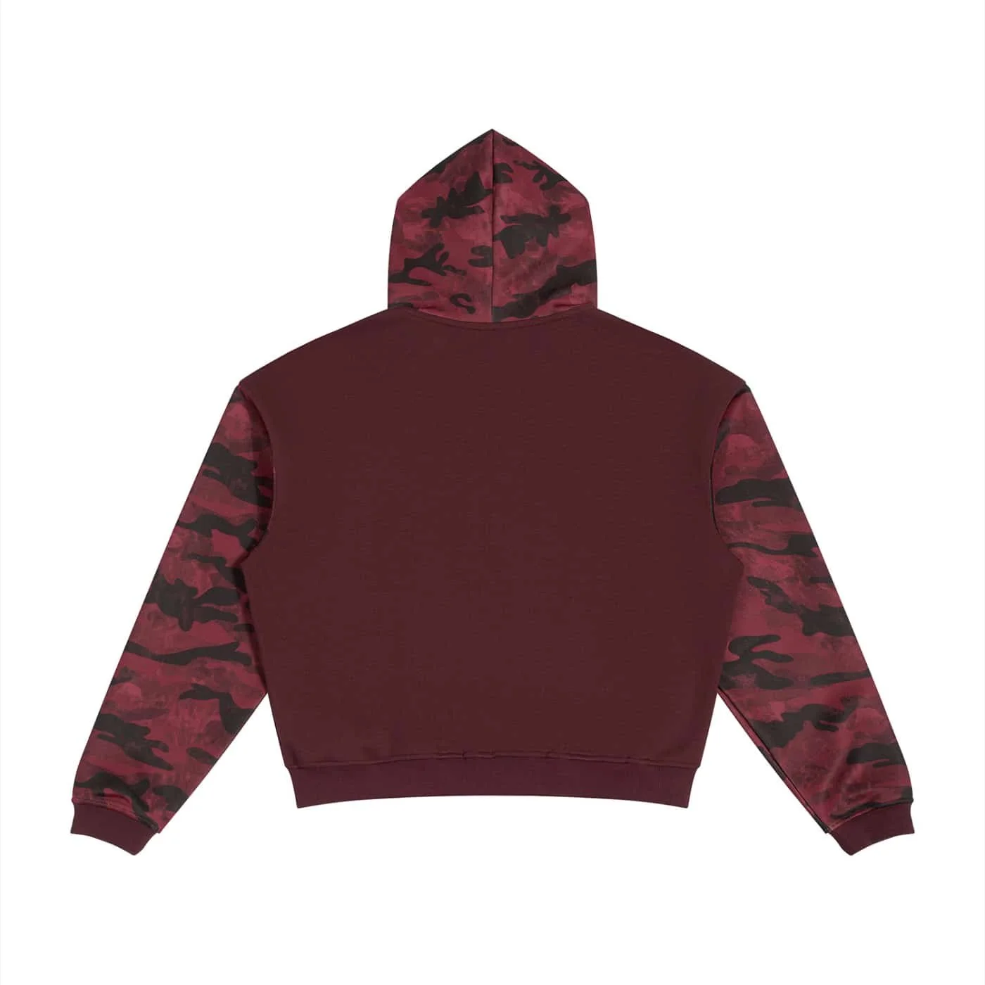 Skull & Roses Unisex Colorblock Camo Full Zip Boxy Hoodie