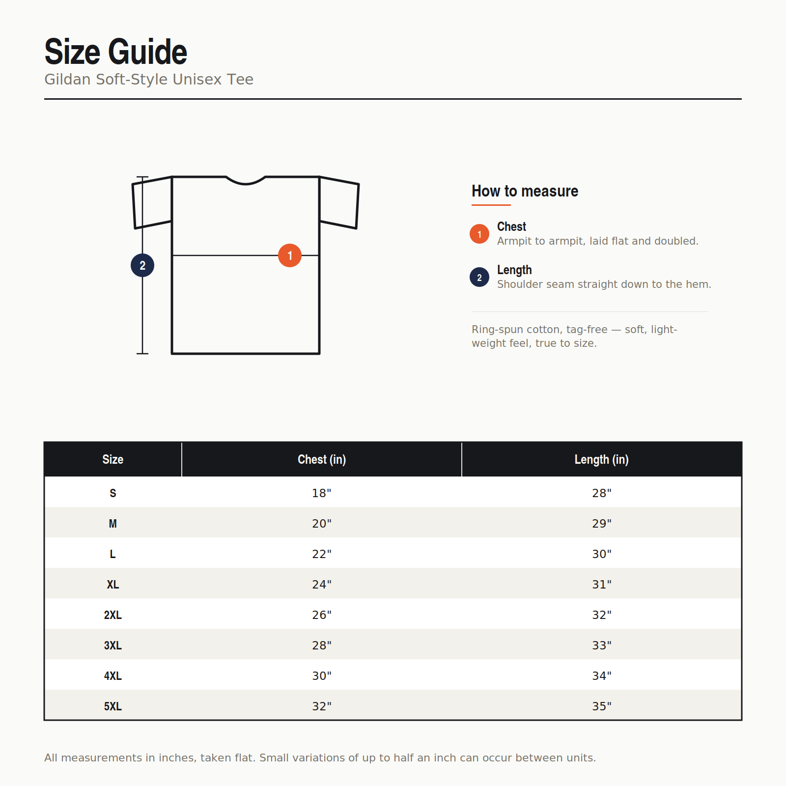 Orange Rabbit Brand Sizing Guide