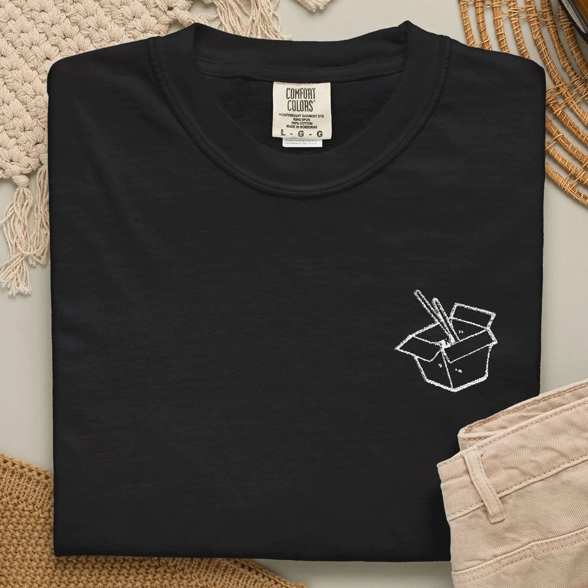 Embroidered Chinese Take-out Box T-Shirt