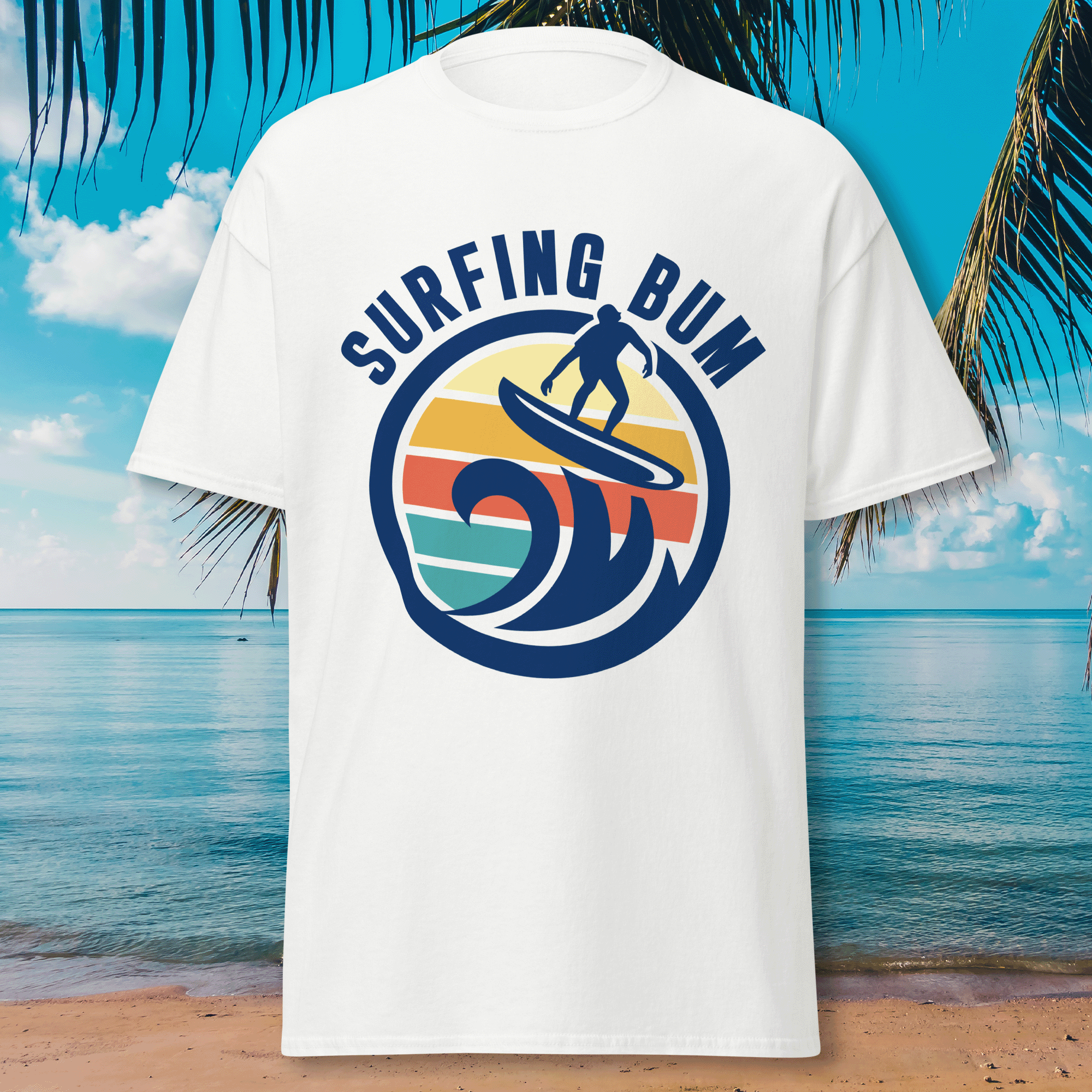Surfing Bum Classic Retro T-shirt