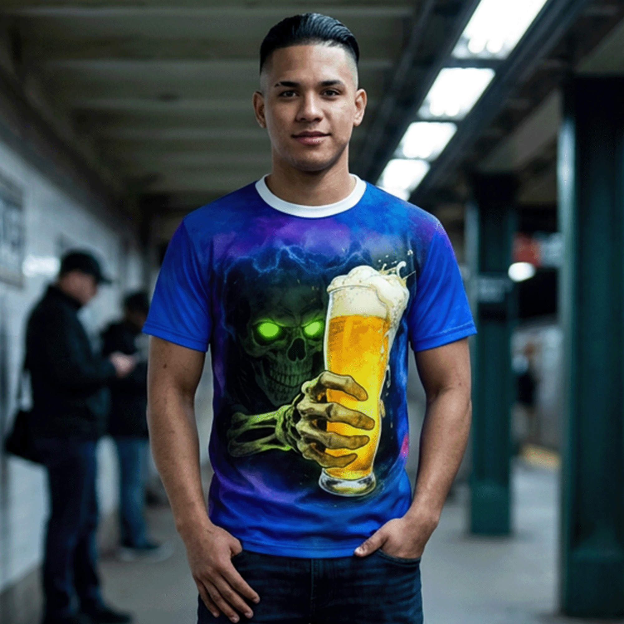 Skeleton Beer Cheers T-shirt