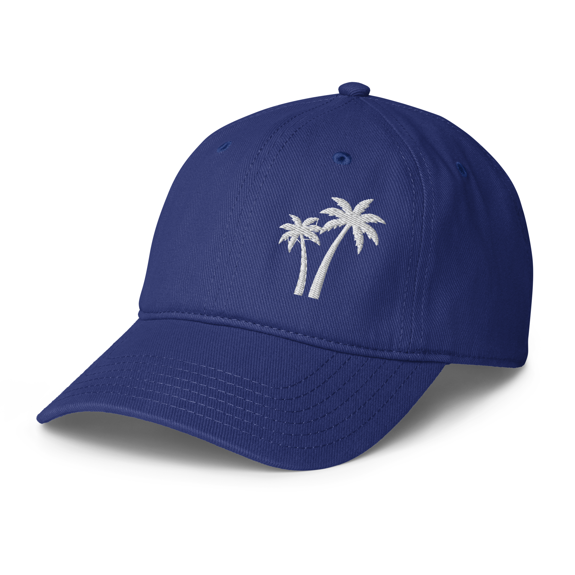 Embroidered White Palm Trees Cap