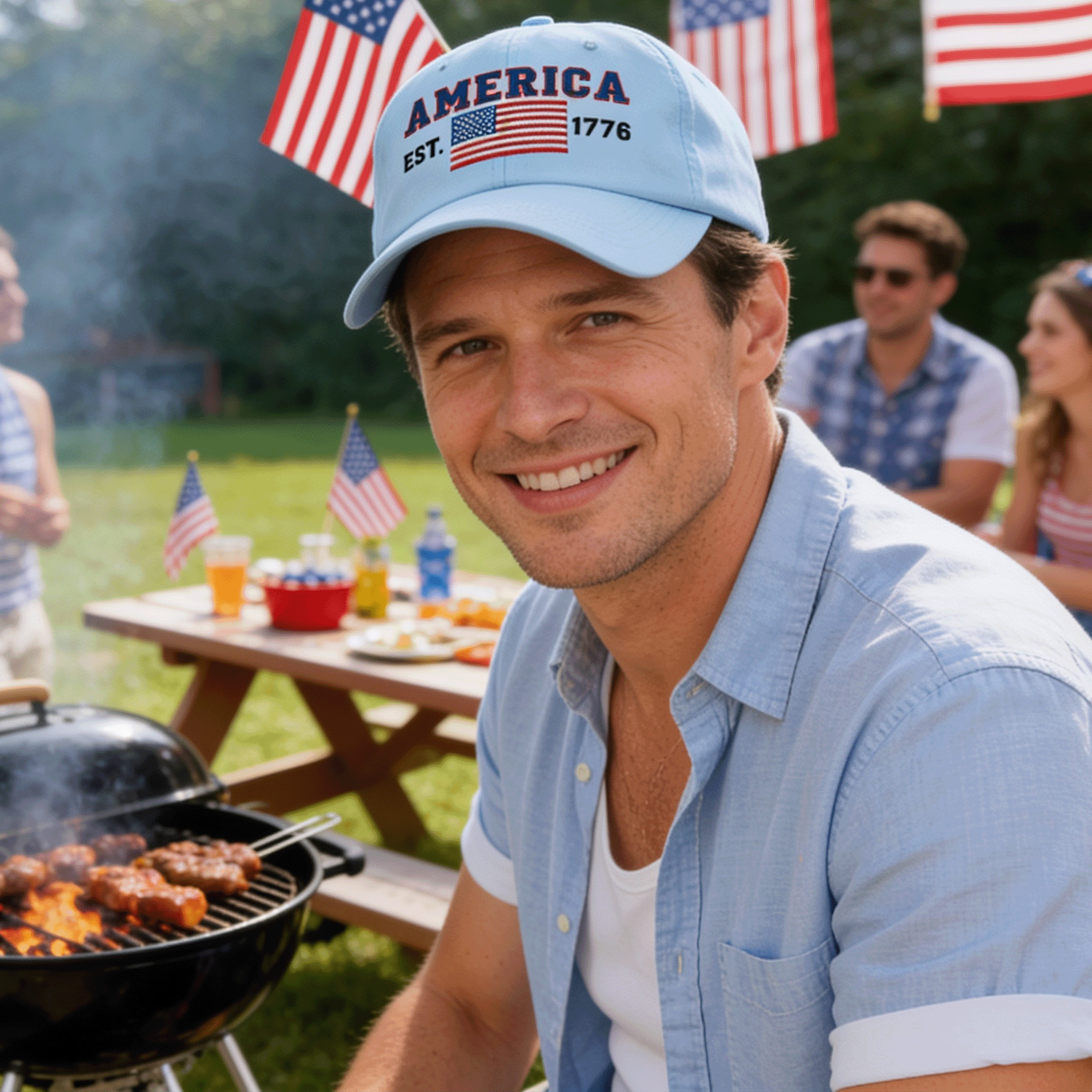 Embroidered AMERICA 1776 Classic Dad Hat
