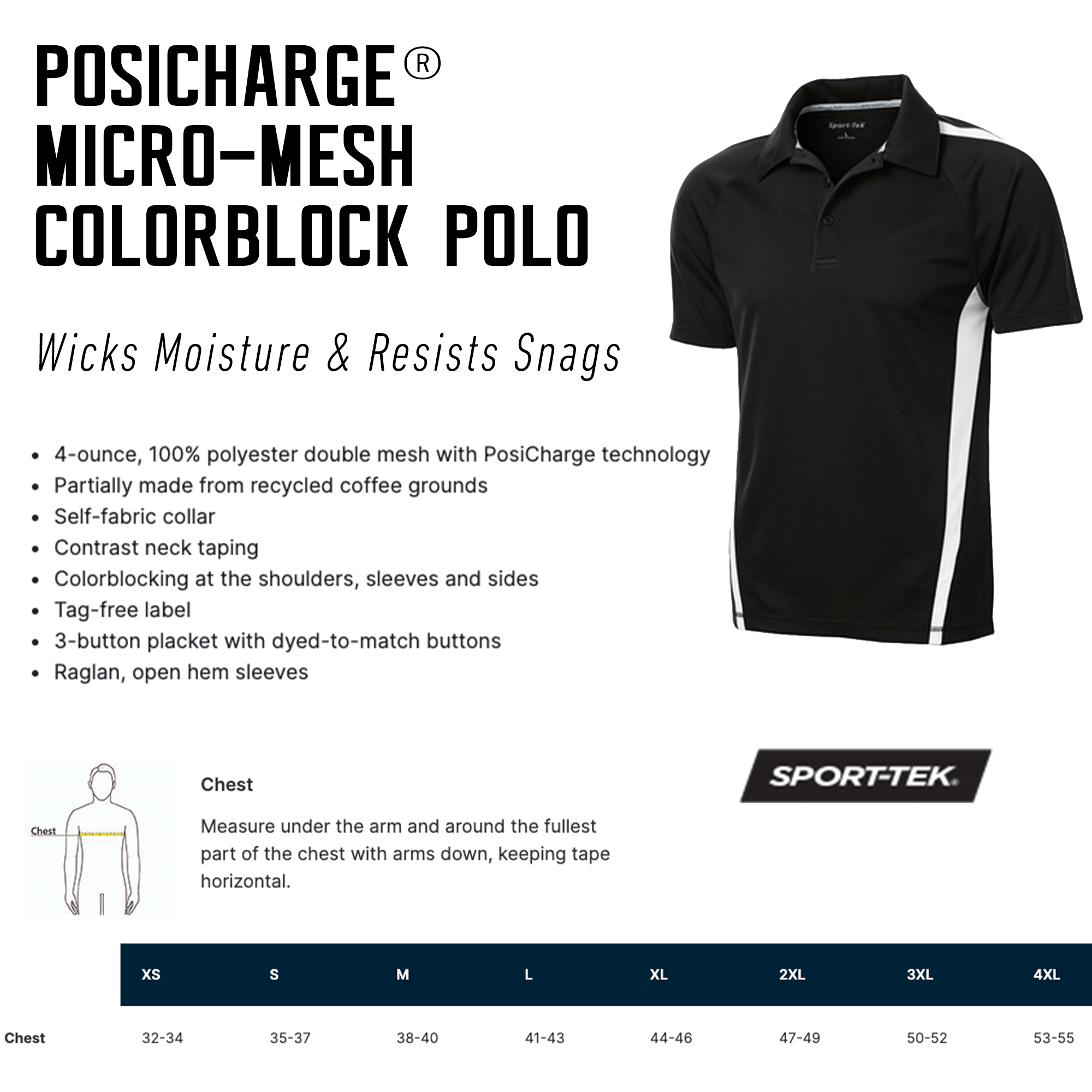 Personalized Name Men's PosiCharge Micro-Mesh Colorblock Polo
