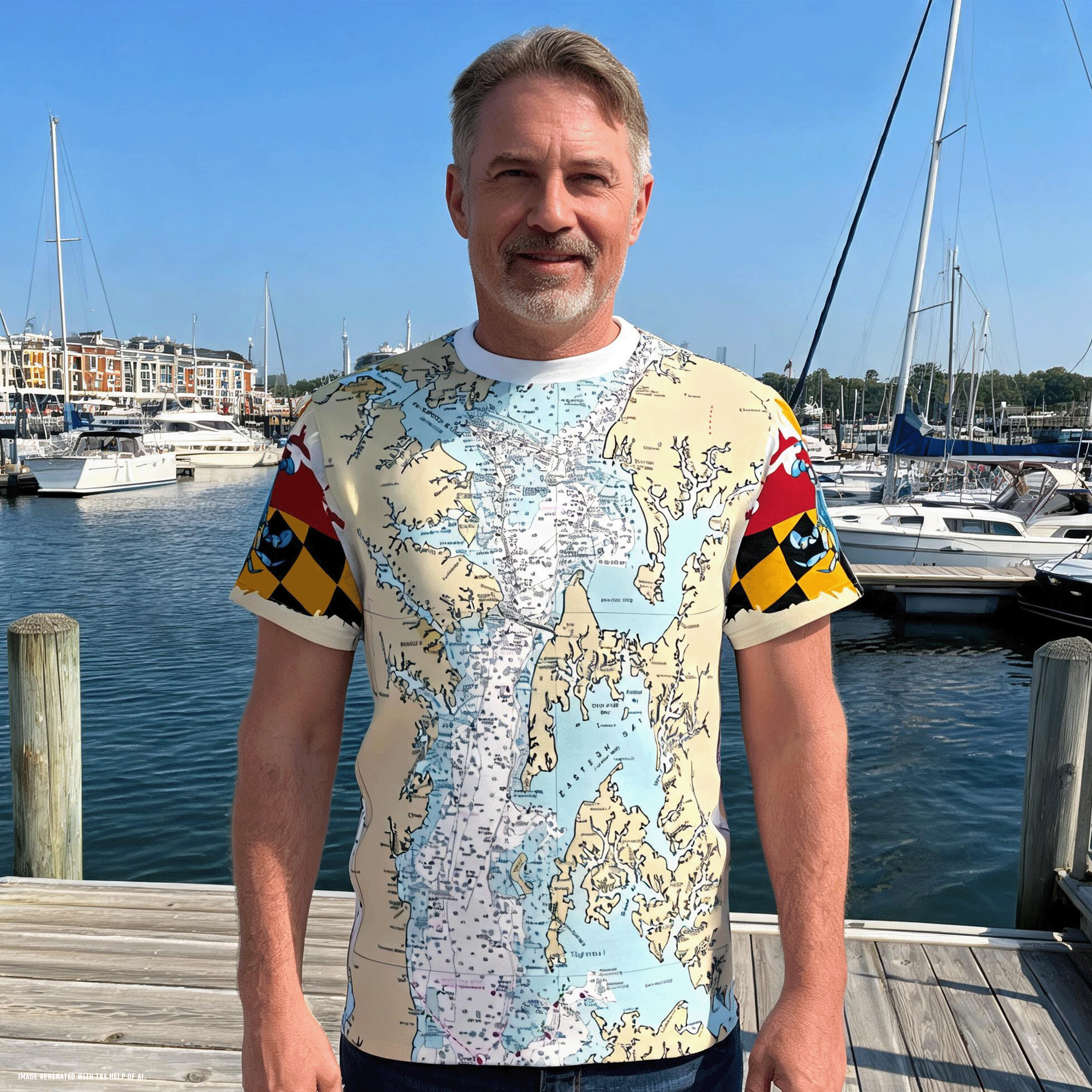Maryland Chesapeake Bay Nautical Chart Tee