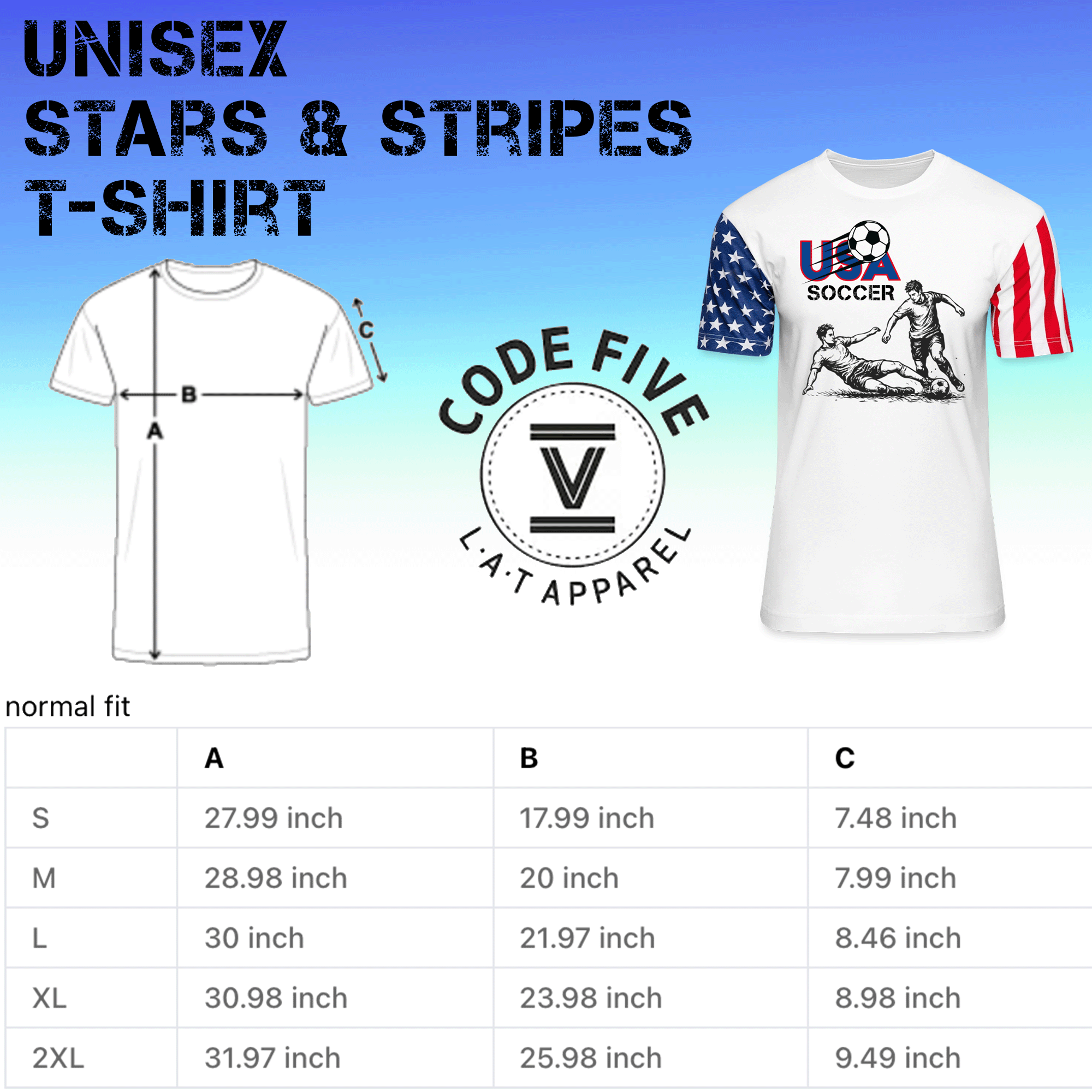 USA Soccer Players Unisex Stars & Stripes T-Shirt