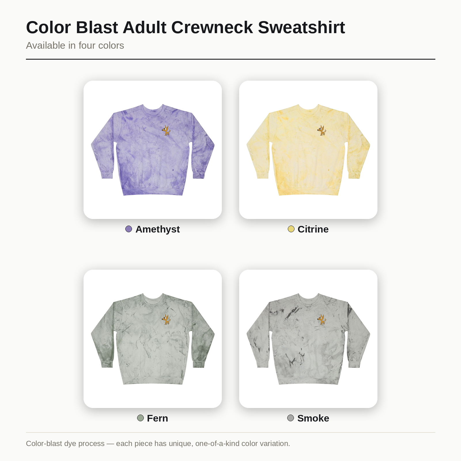 Arlo the Dog Unisex Color Blast Crewneck Sweatshirt