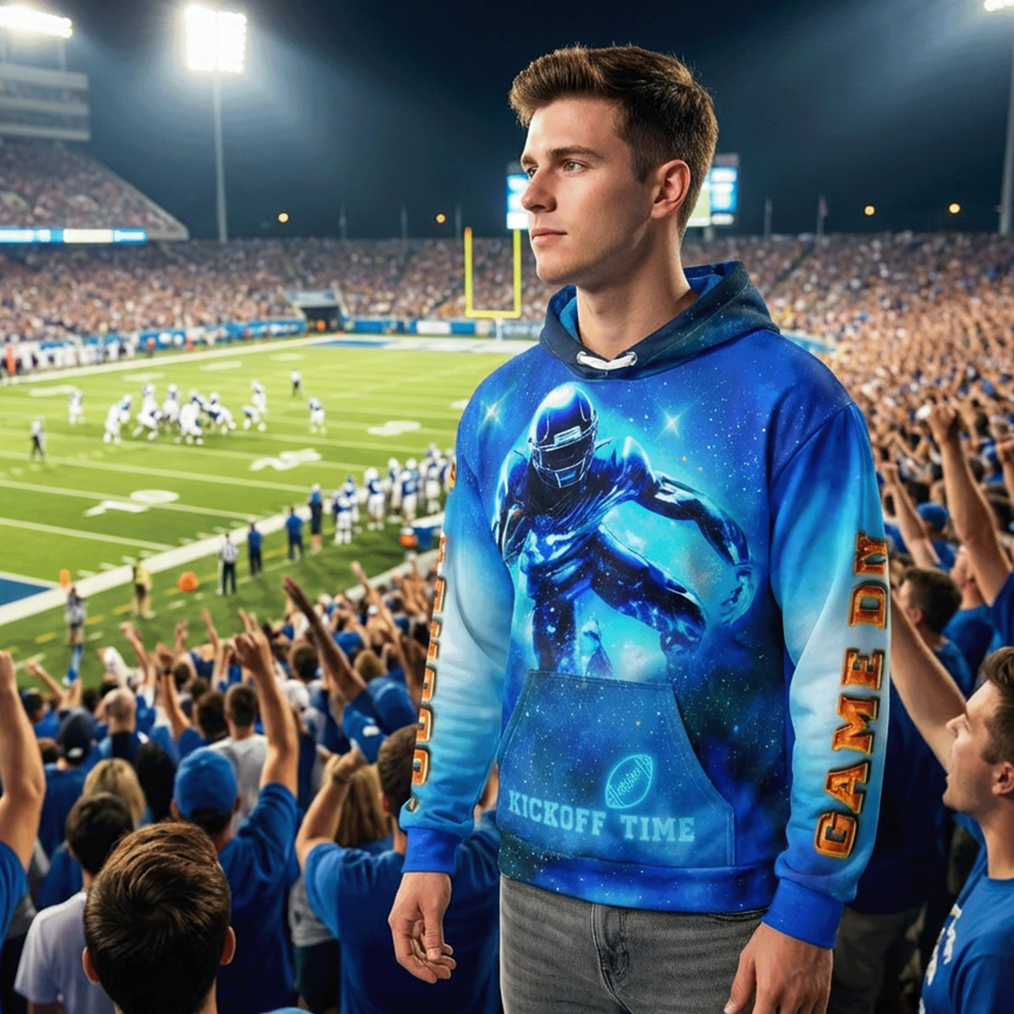 Football Season Cotton Hoodie