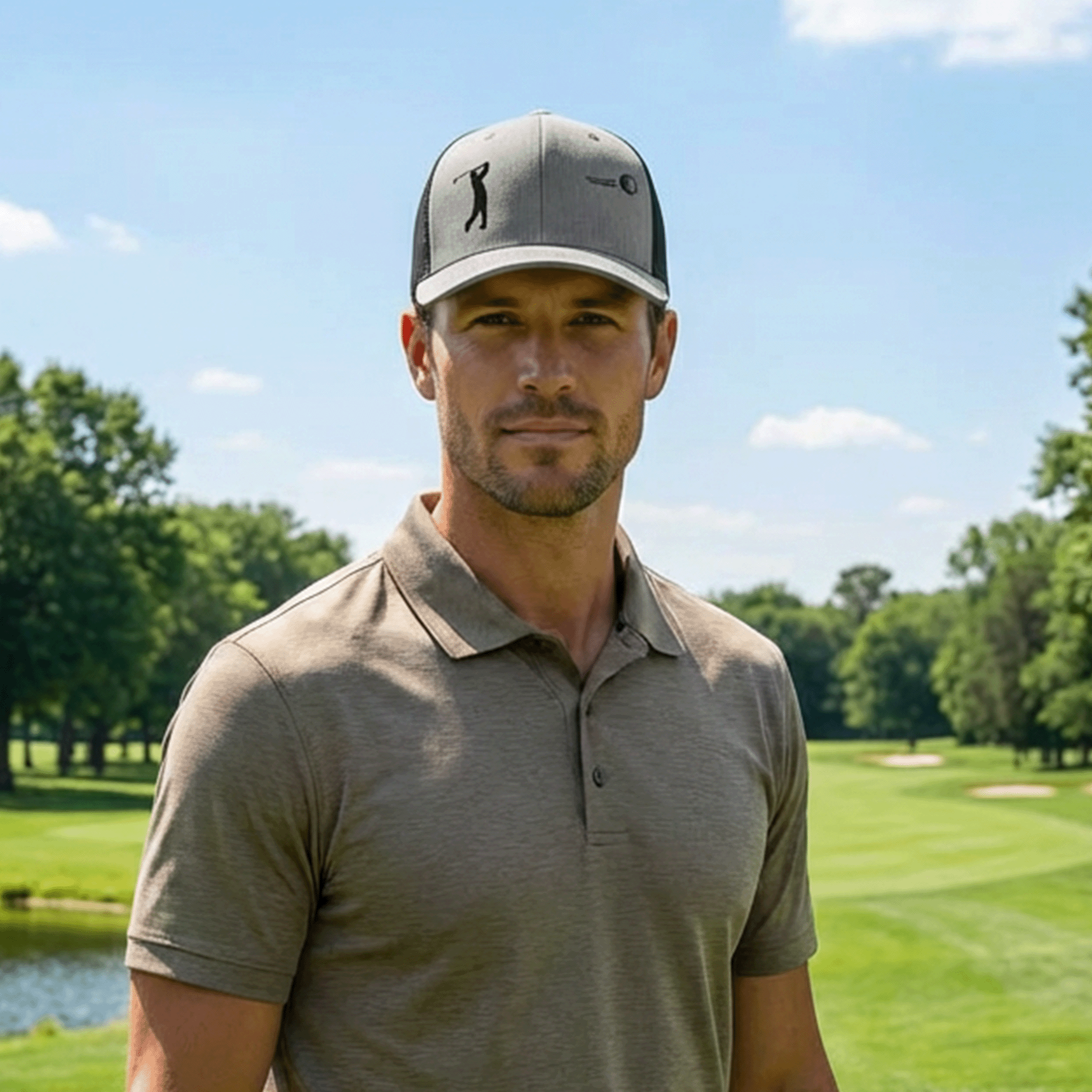 Embroidered Golfer Trucker Cap