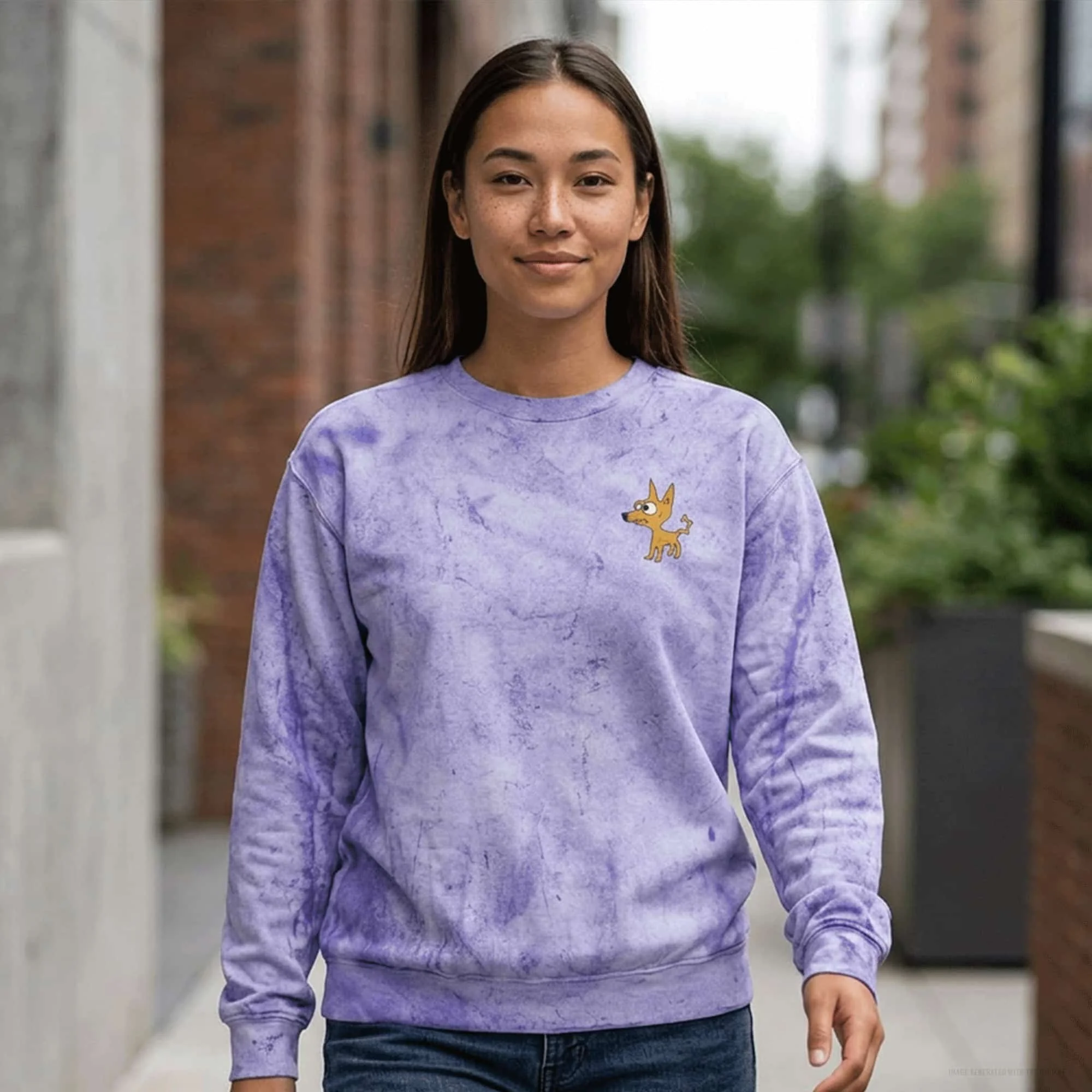 Arlo the Dog Unisex Color Blast Crewneck Sweatshirt