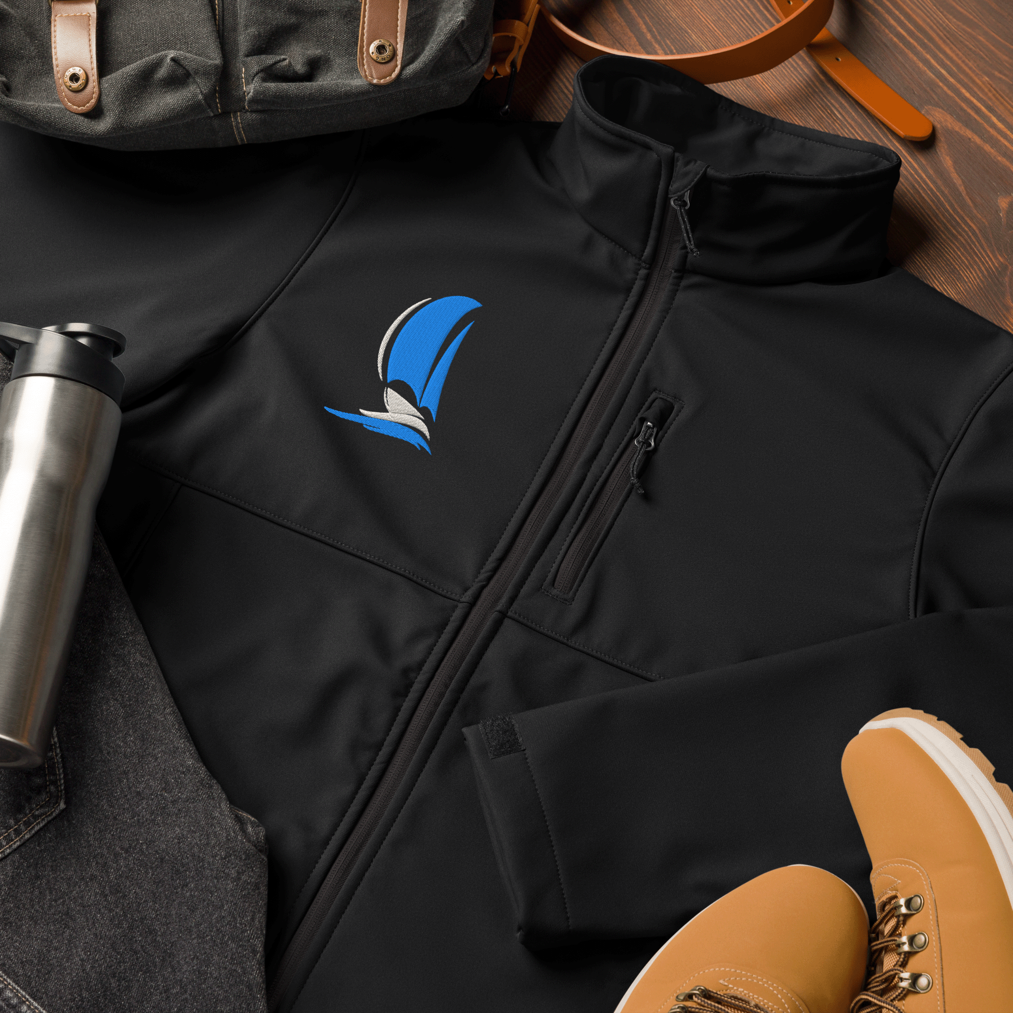 Embroidered Sailboat Soft Shell Columbia Jacket
