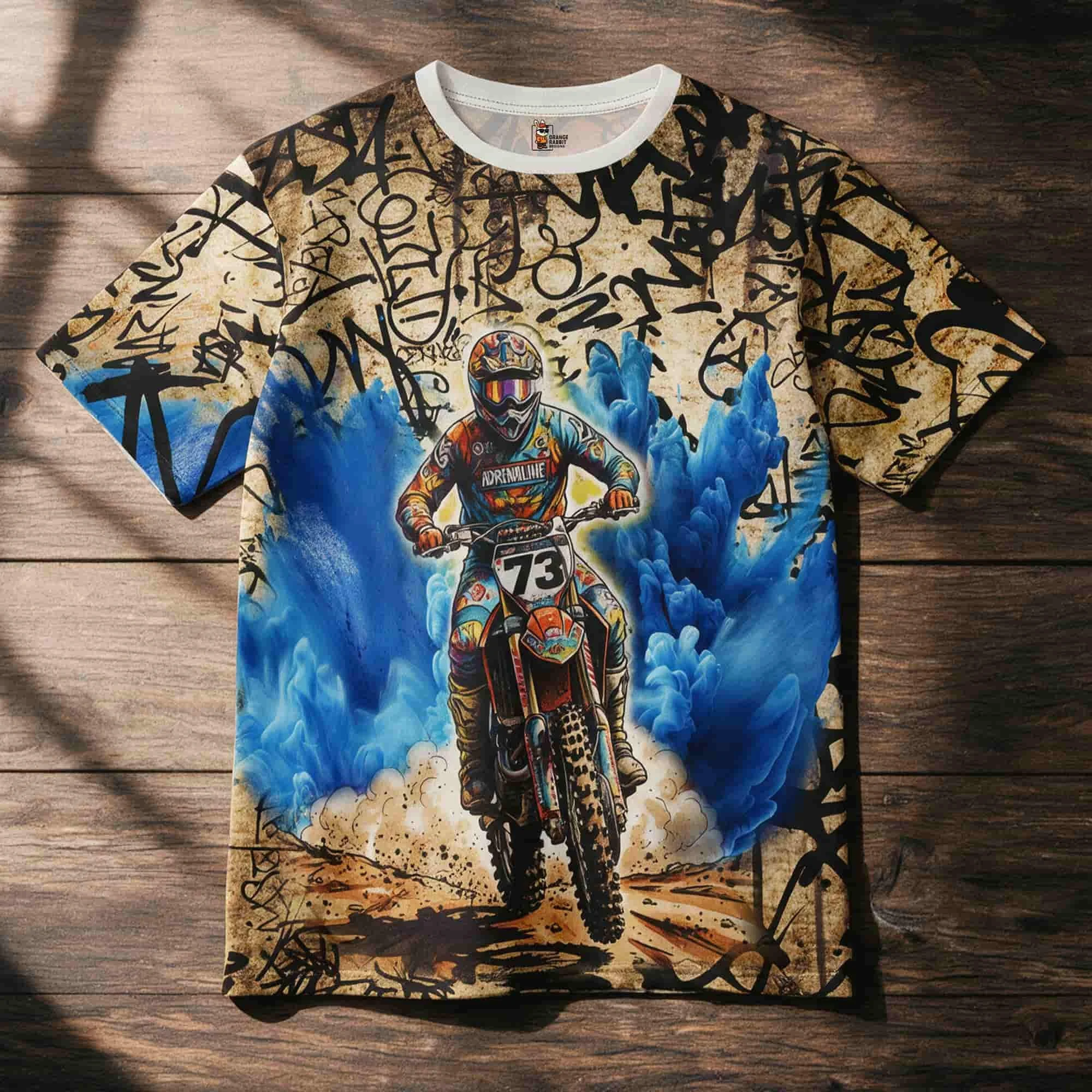 Motocross Rider Graffiti Grunge Tee