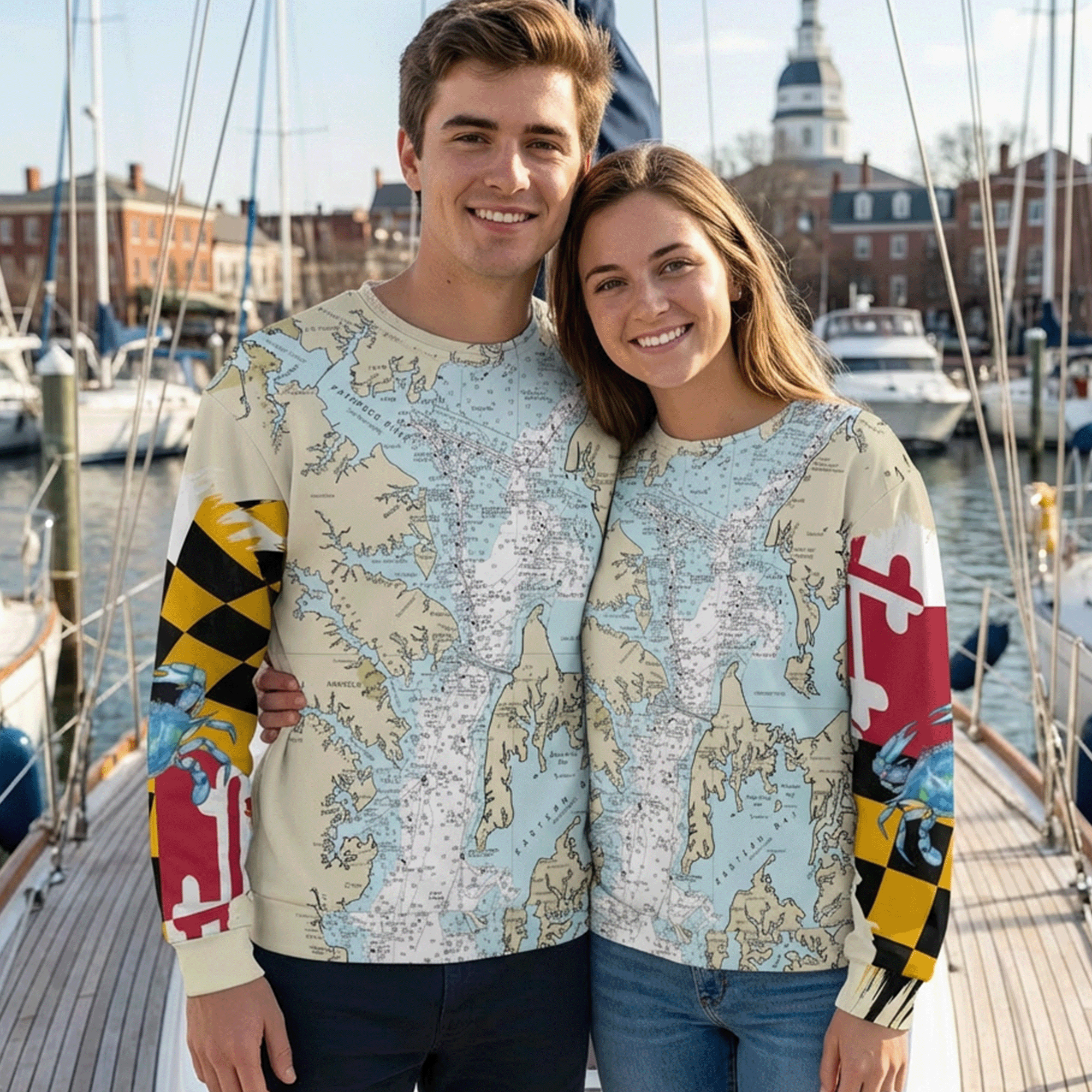 Chesapeake Bay Annapolis Maryland Crewneck Sweatshirt