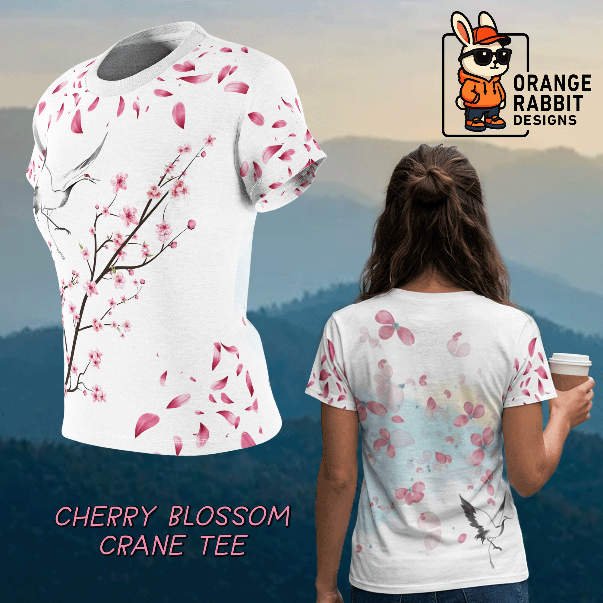 Cherry Blossom Crane Tee