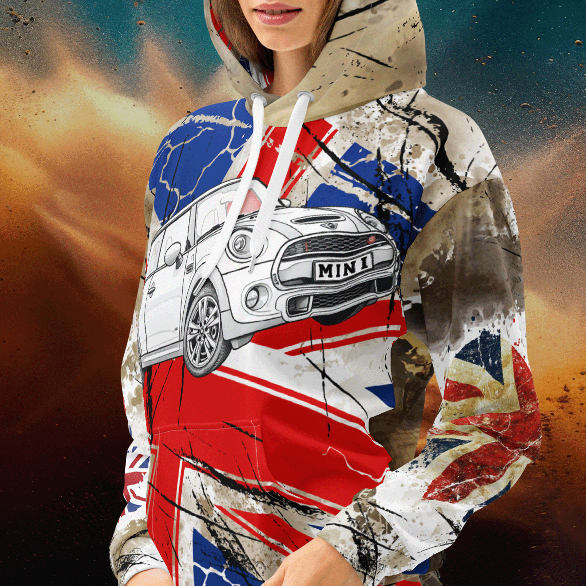 Mini Streetwear Grunge Racing Hoodie