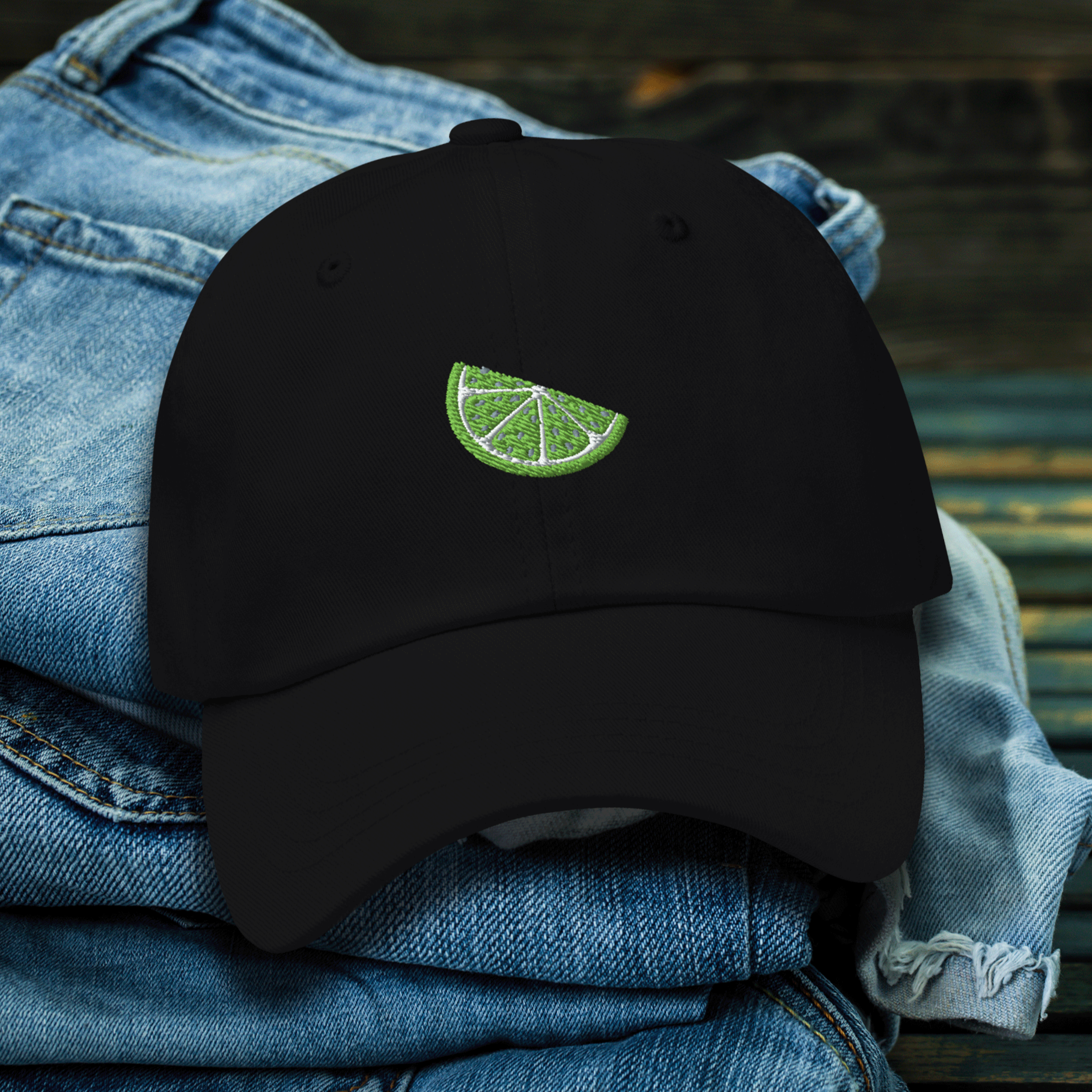 Embroidered Lime Wedge Ball Cap