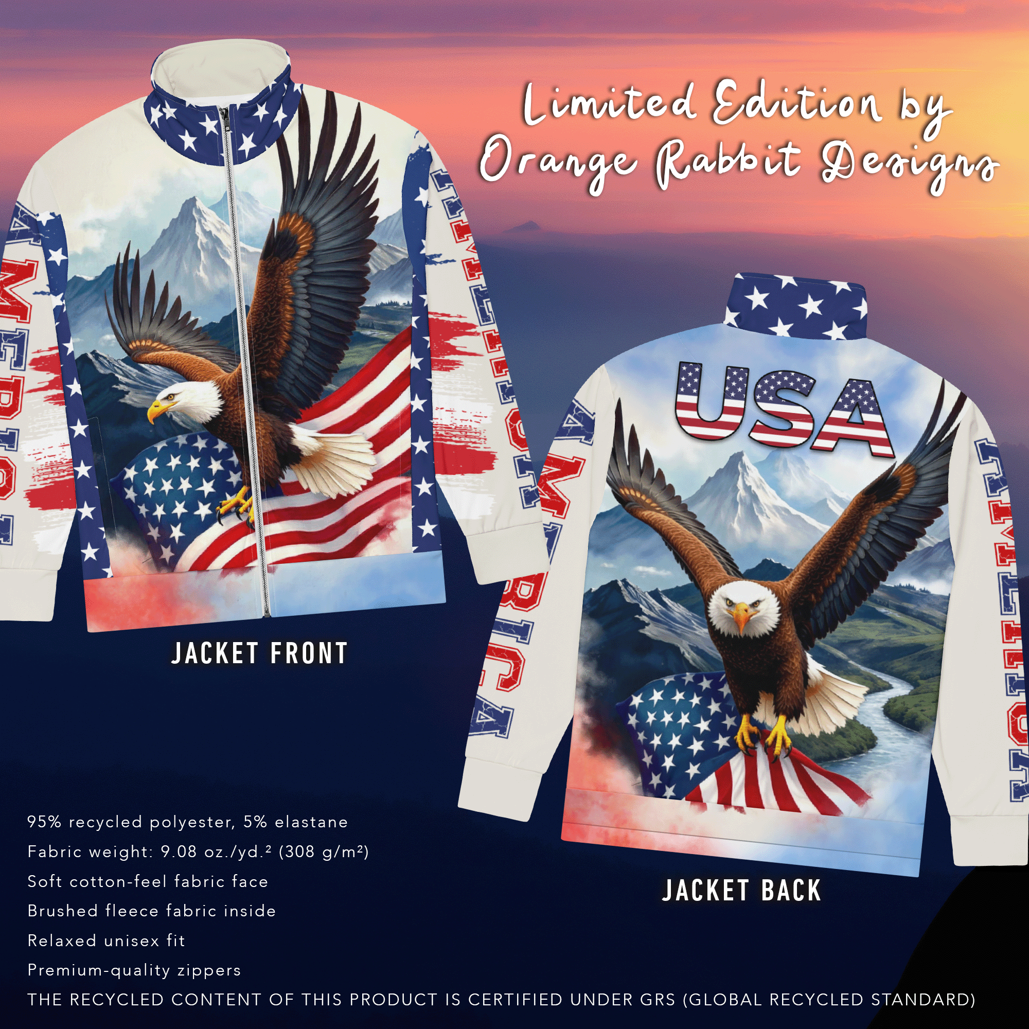 American Eagle Patriotic Unisex Track Jacket