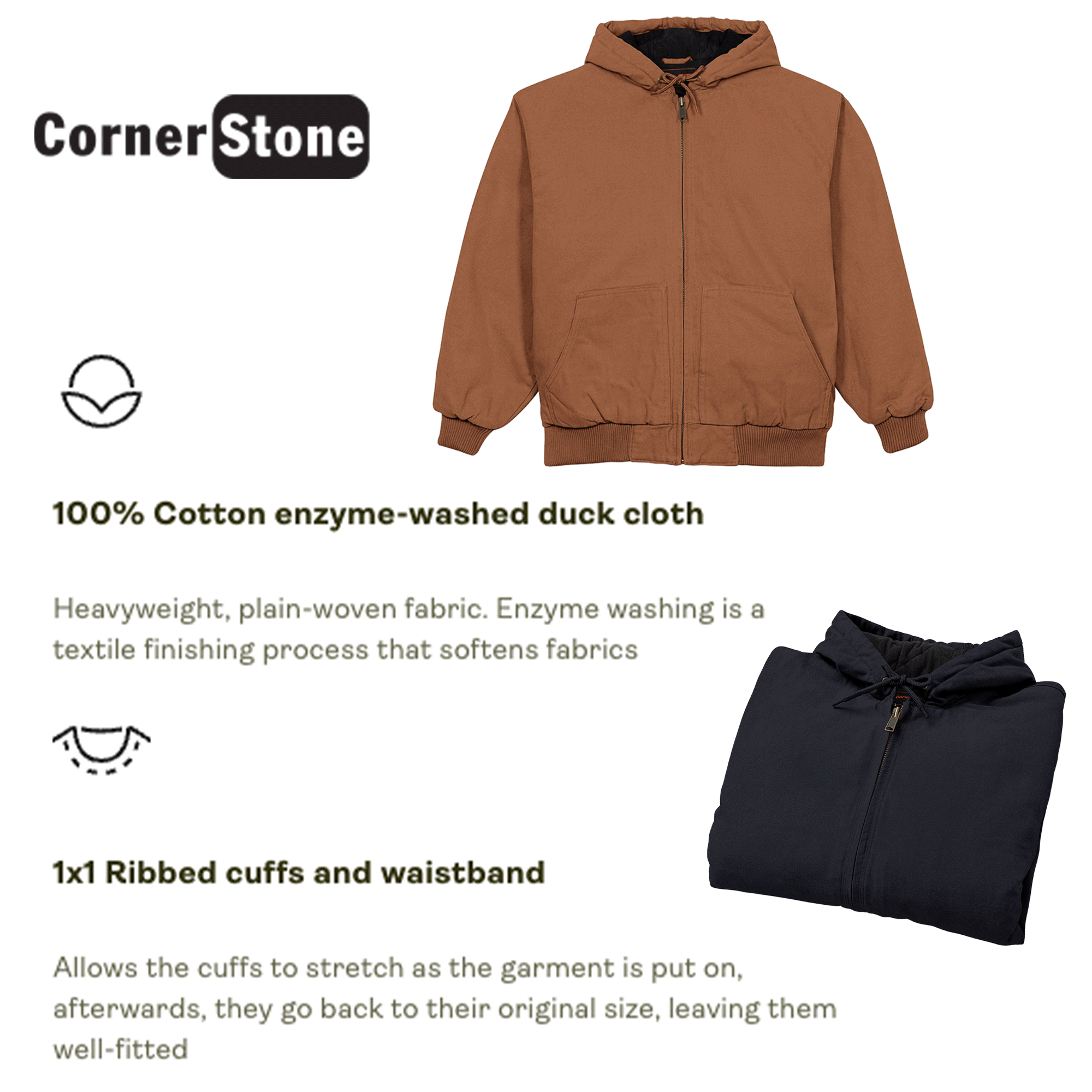 Personalized CornerStone® Men's Duck Cloth Hooded Work Jacket