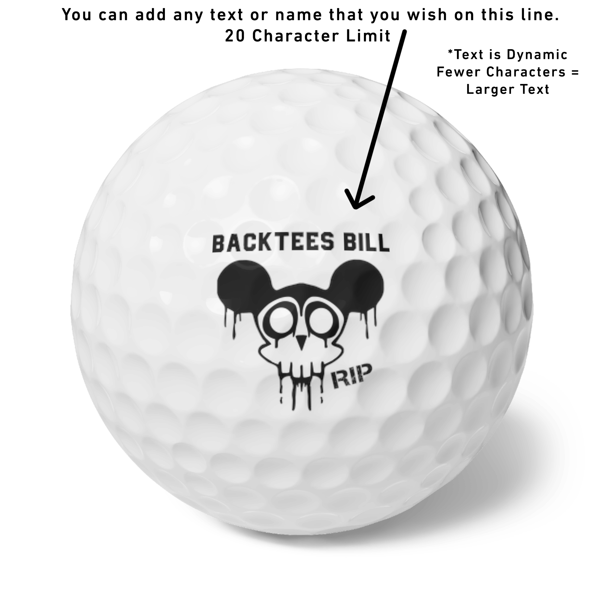 PERSONALIZED Dead Mickey Golf Balls