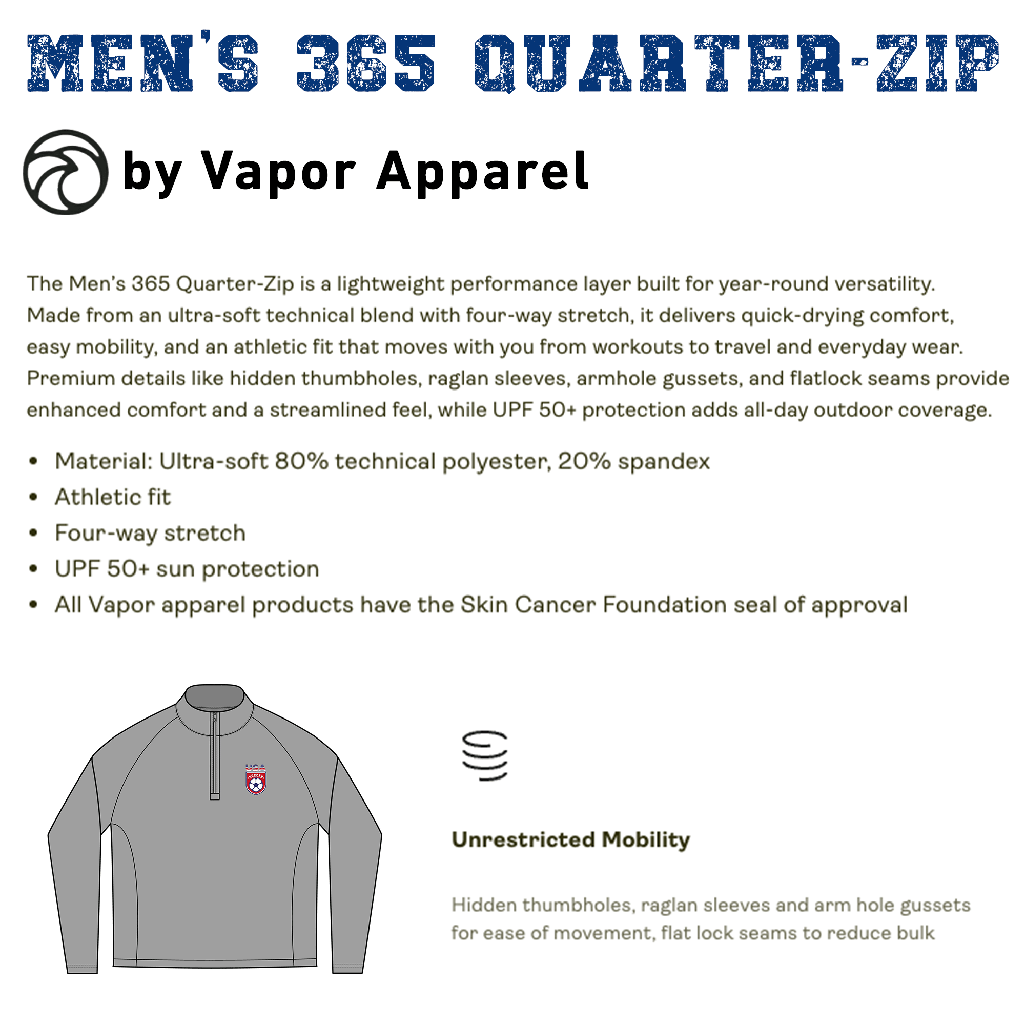 Men's USA Soccer Quarter-Zip Pullover