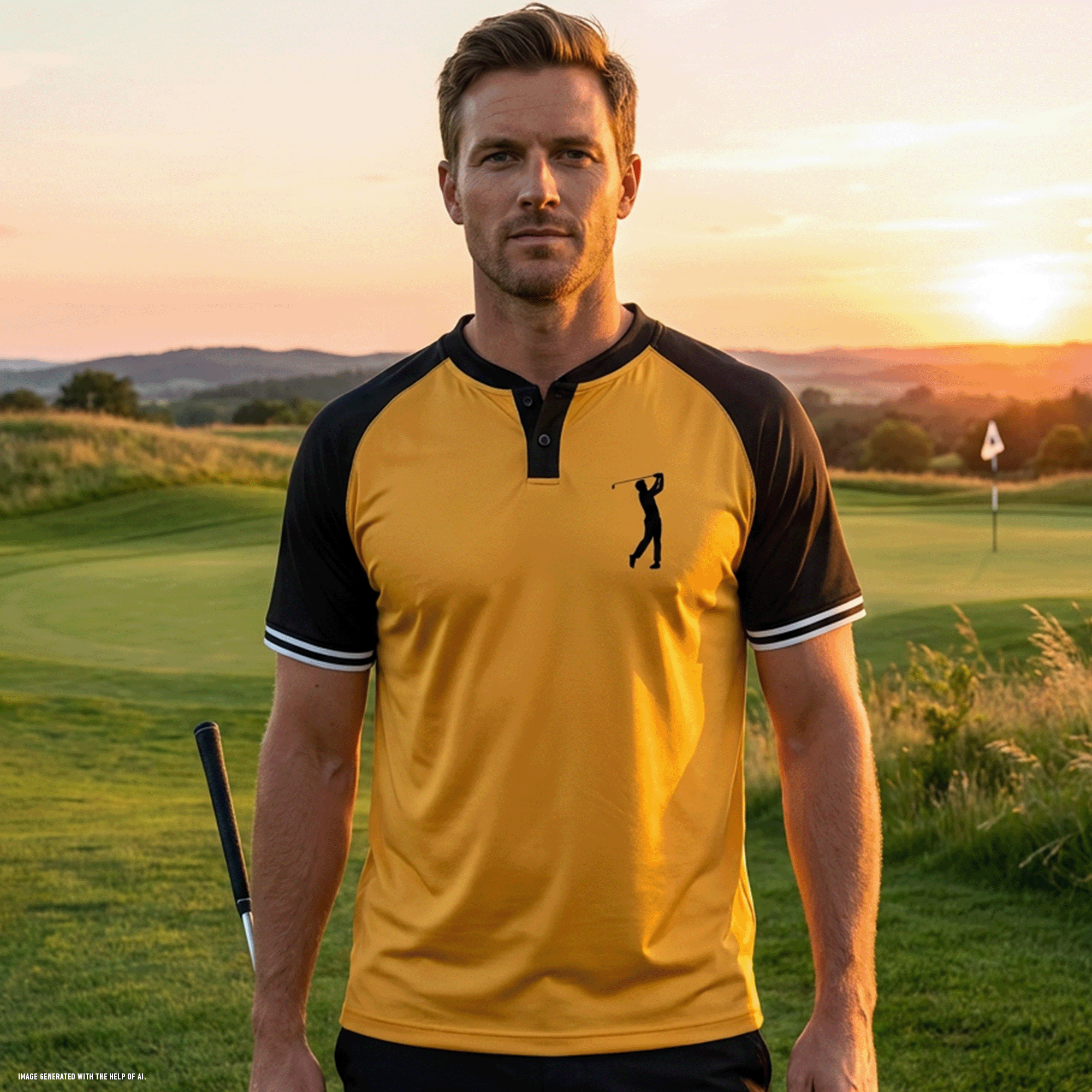 Men's Augusta Sportswear Golfer Cutter Henley Jersey