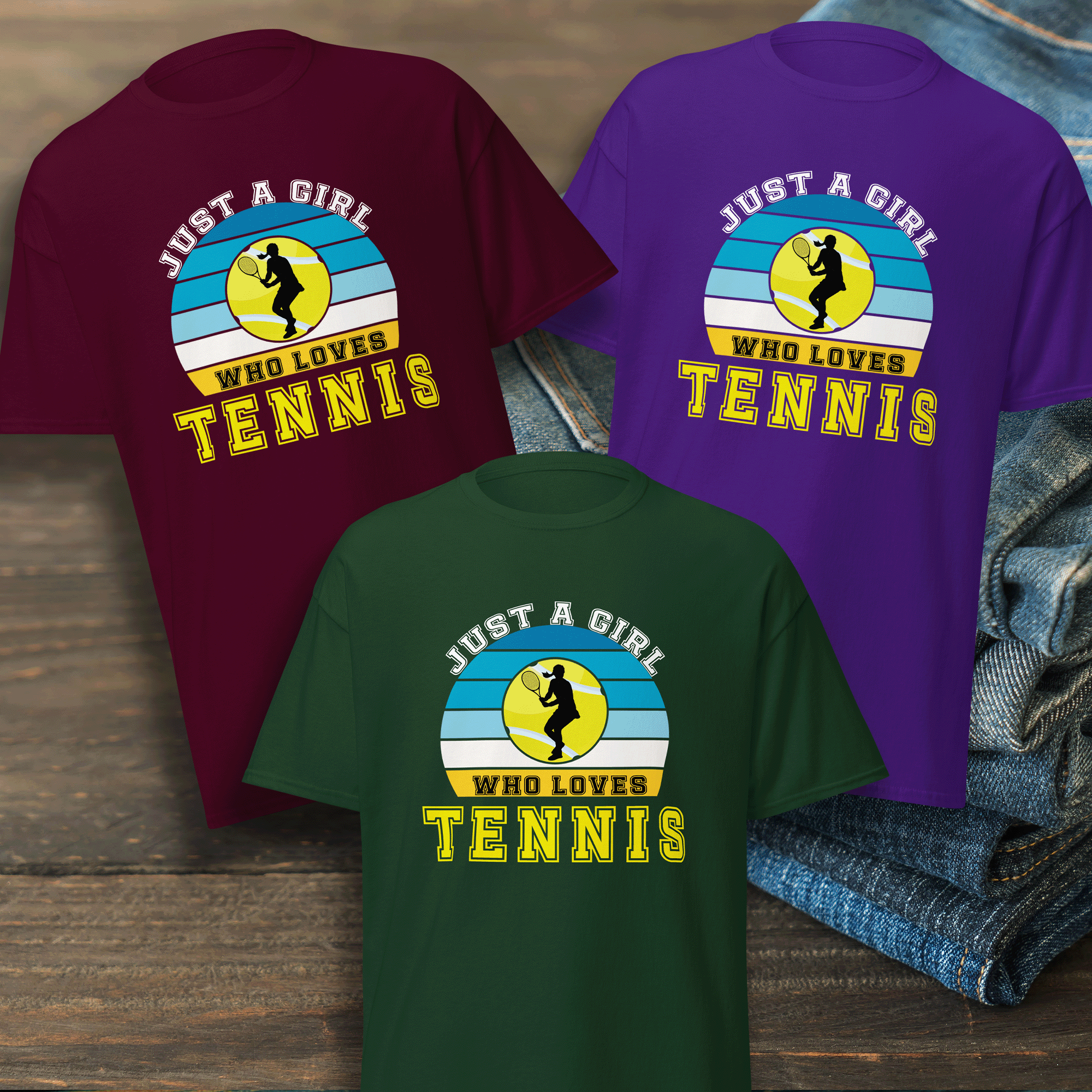 Just a Girl Who Loves Tennis Classic Cotton Sports Tee