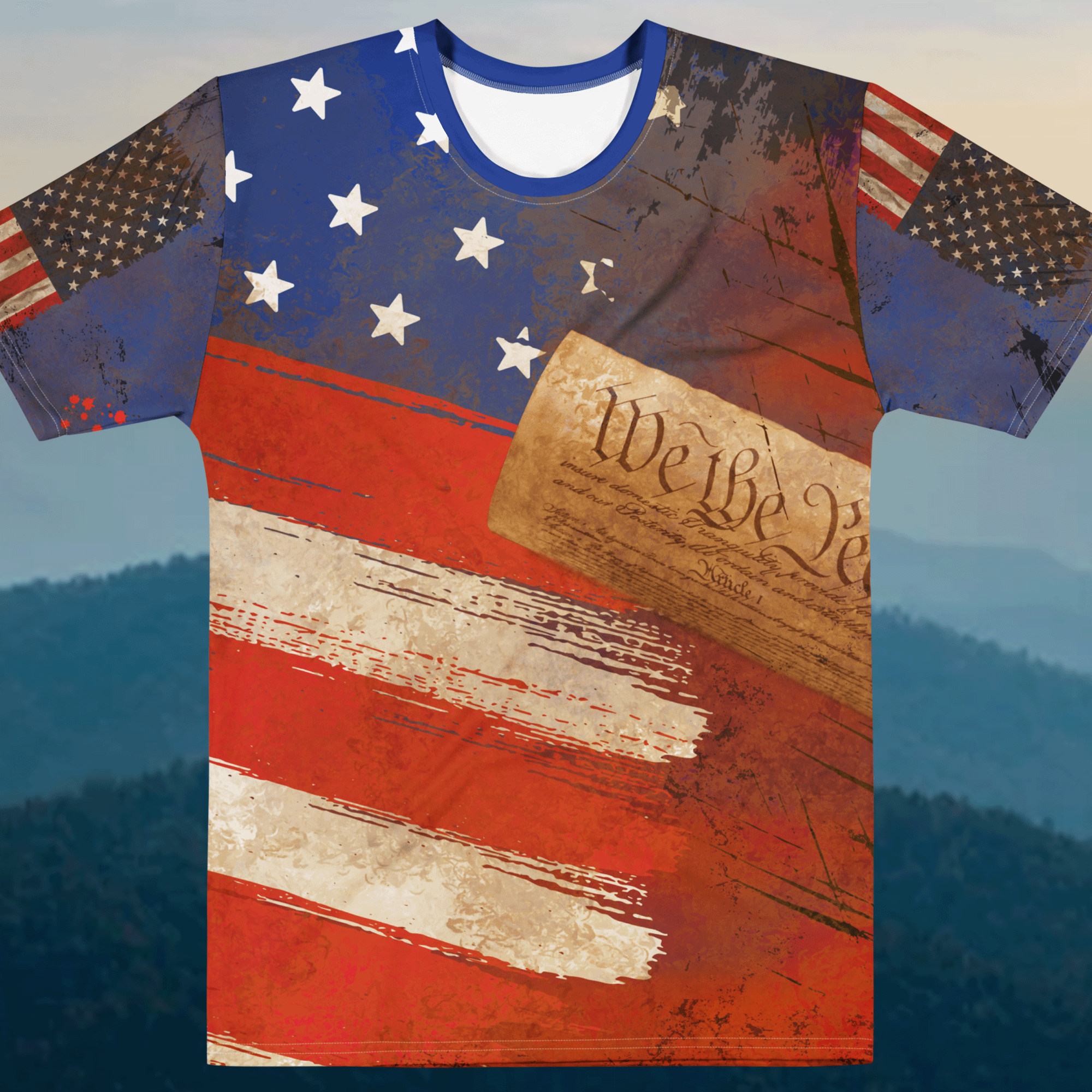 American Flag and Eagle Grunge Streetwear T-shirt
