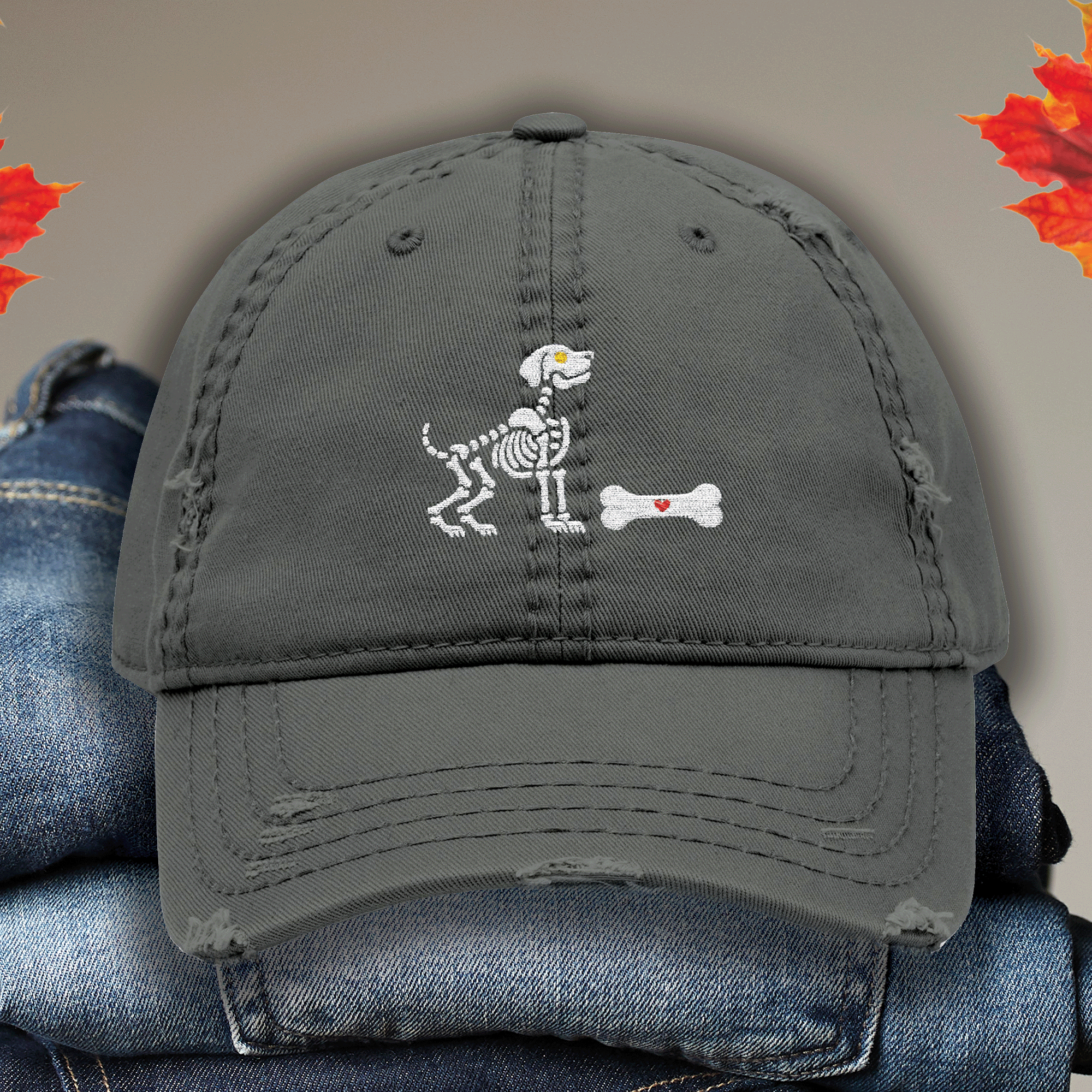 Embroidered Halloween Ghost Dog Hat