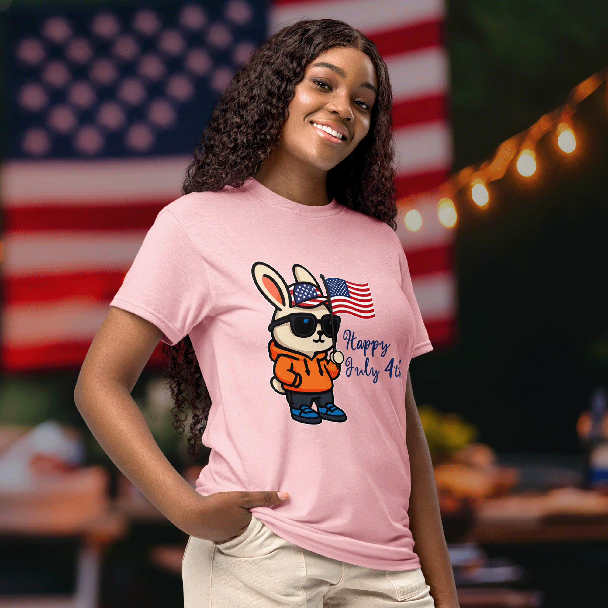 Orange Rabbit July 4th DryBlend® T-Shirt