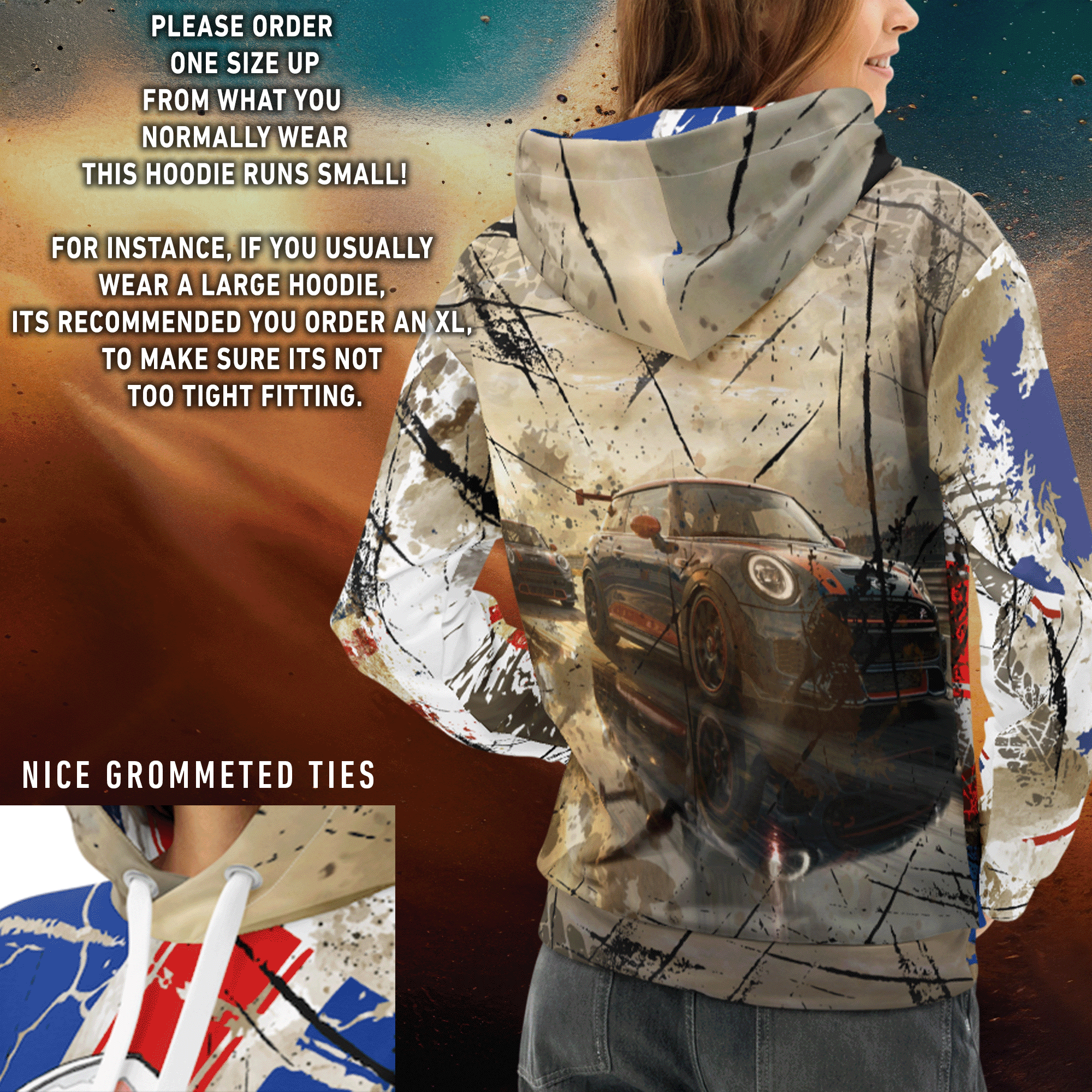 Mini Streetwear Grunge Racing Hoodie