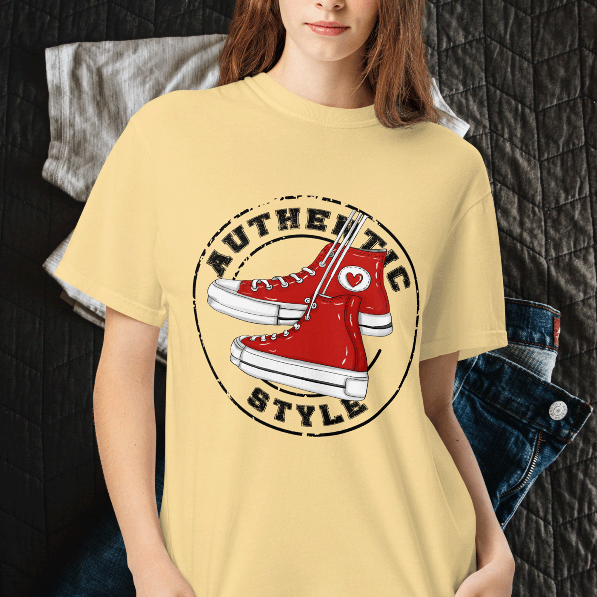 Authentic Style Red Sneakers Tee